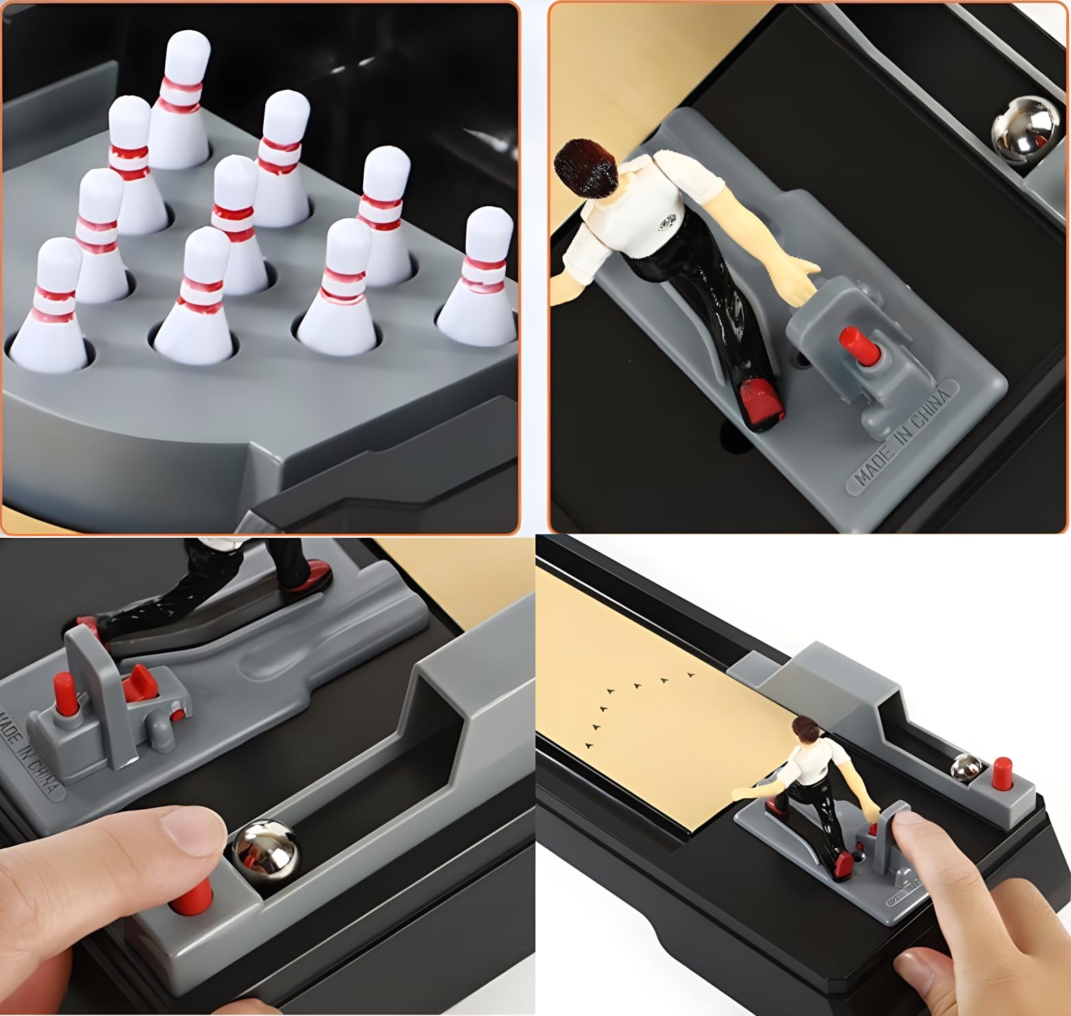 Mini Desktop Bowling Game Set – 10 Pins & Rolling Ball,Tabletop Sports Toy for F