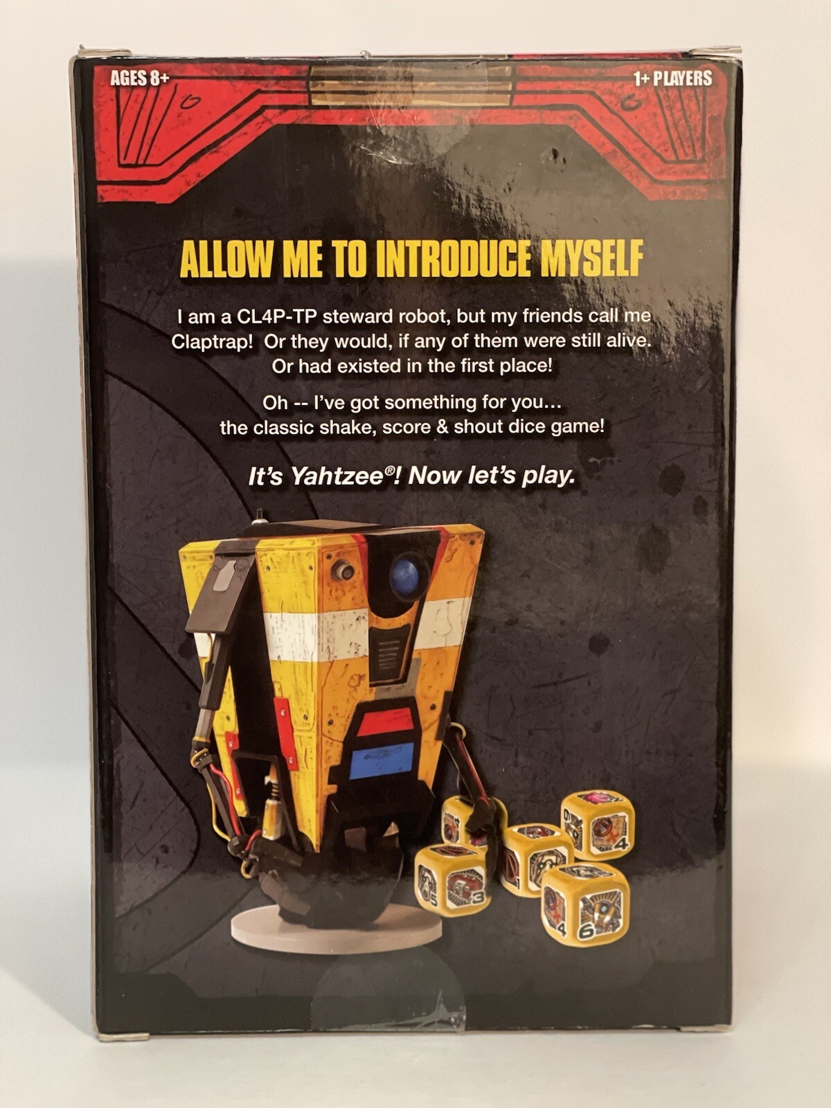 Claptrap Figure Borderlands Hasbro Yahtzee Game Complete