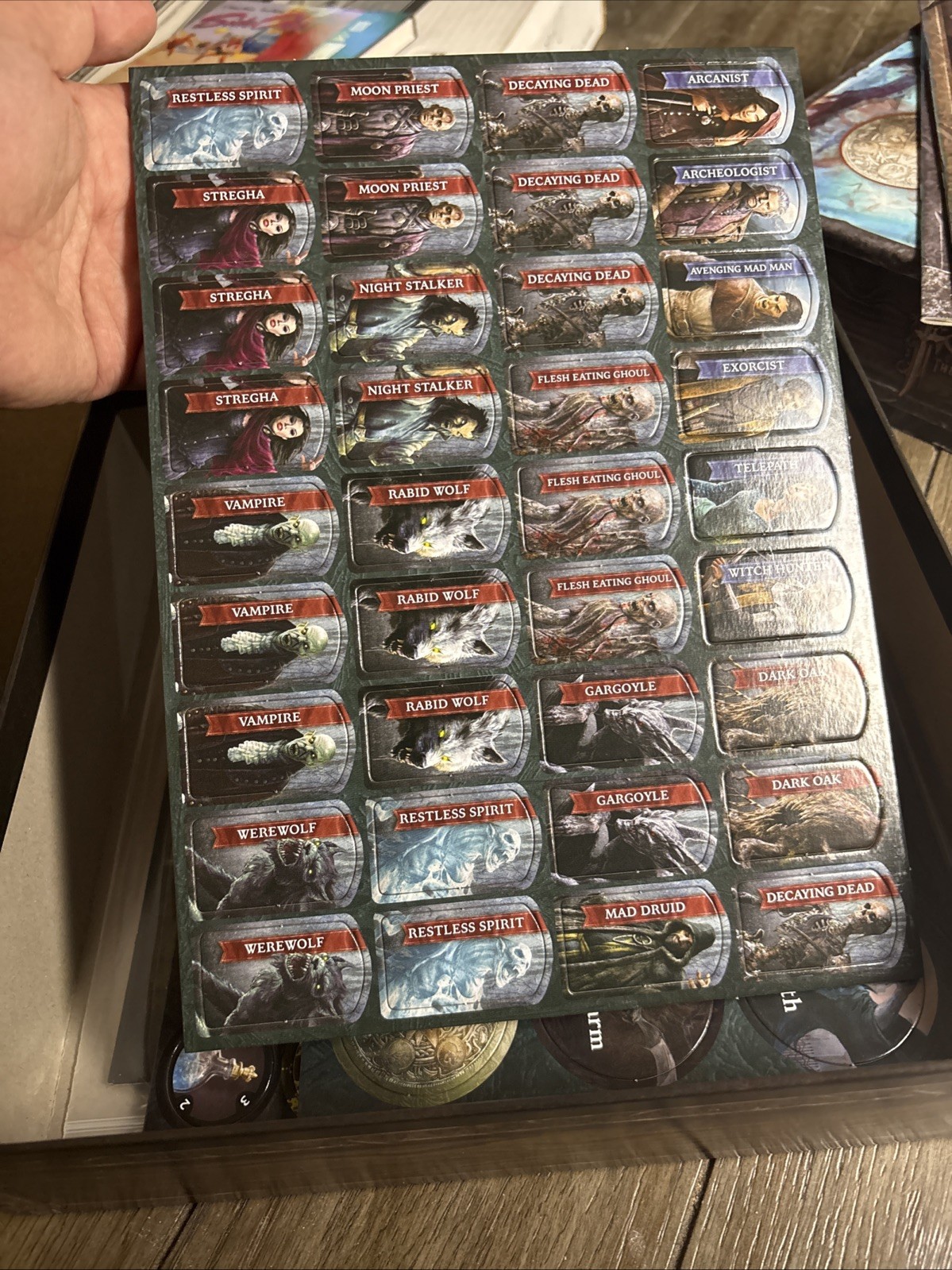 Folklore: The Affliction 2nd Edition Board Game Open Box w/5 Player Mats Complet