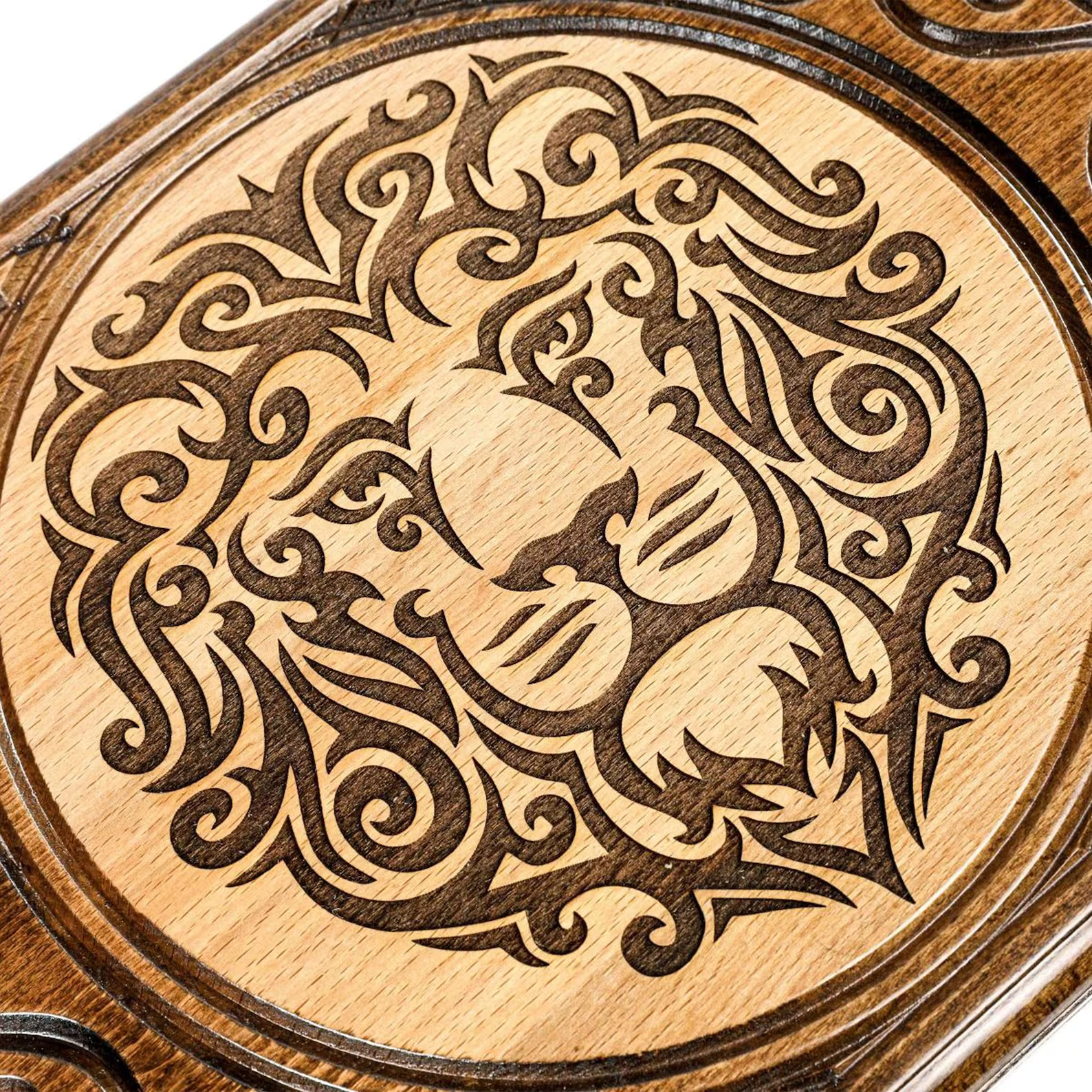 Personalized Backgammon Set Lion Design Custom Wood Board Father’s Day Gift Men