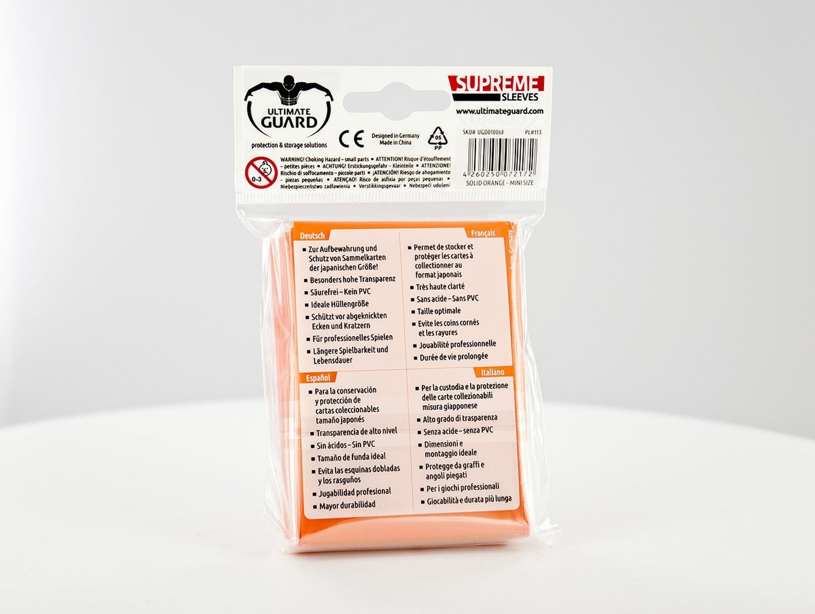 Ultimate Guard Supreme Mini Orange Sleeves (60)