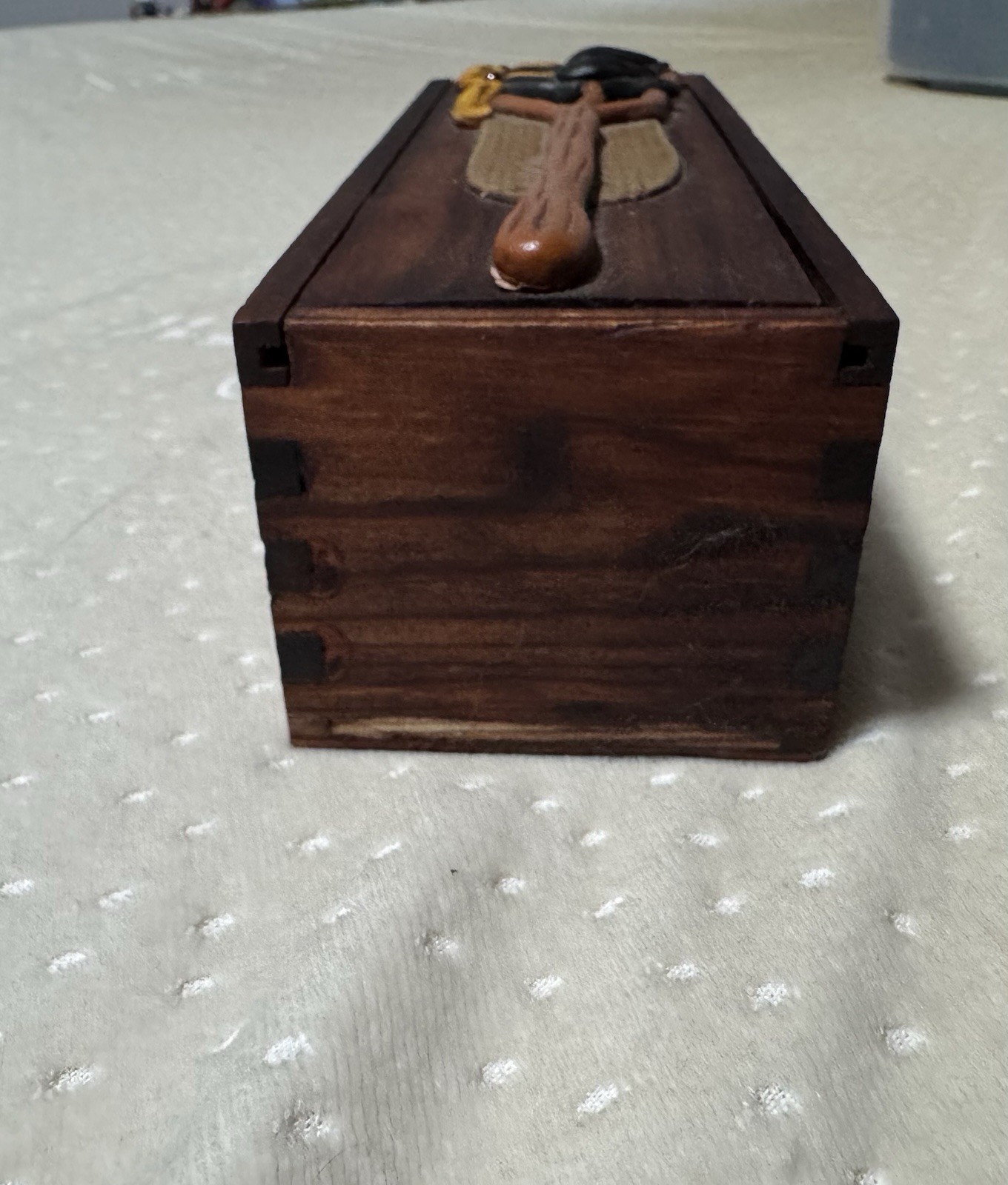 RARE Vintage Hand Carved Wooden Case & Dominos