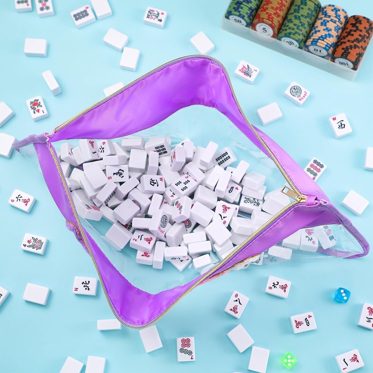 Durable Mahjong Storage Bag with Elegant Zipper – Perfect for Organizing Tiles