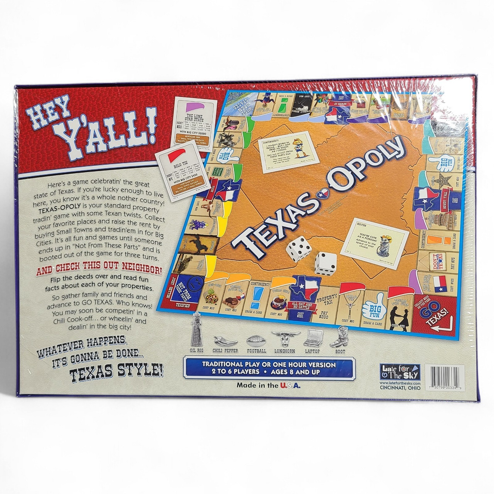 Texas-Opoly Monopoly-Style Board Game Sealed