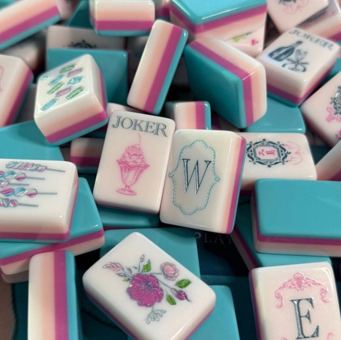 New high-end Blue Paris Candy🍬American Mahjong Tiles set,160 tiles+ Bag