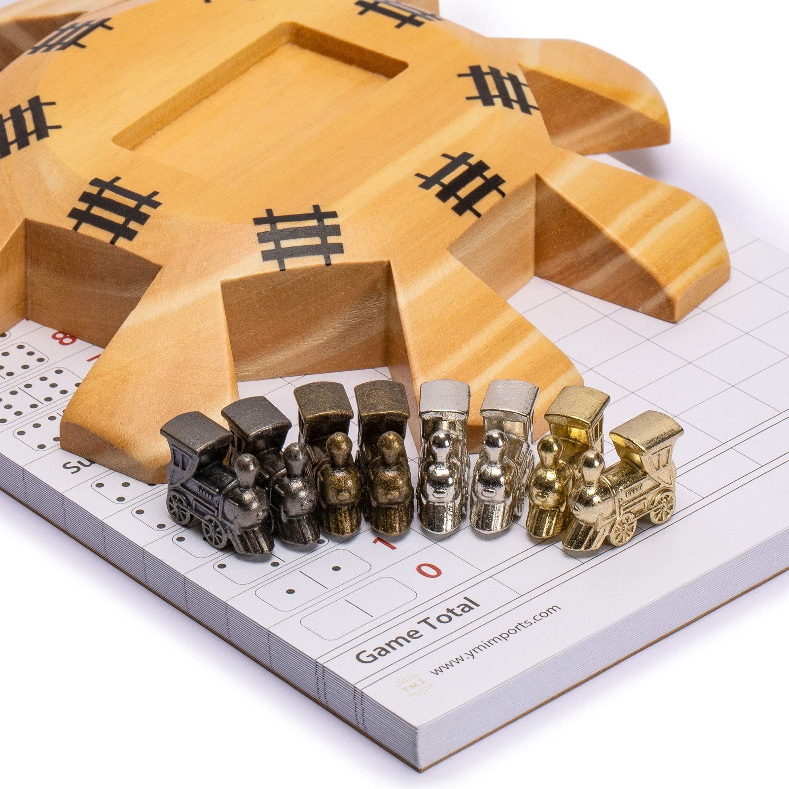 Yellow Mountain Imports Mexican Train Dominoes Accessory Set (5.8-Inch Wooden…