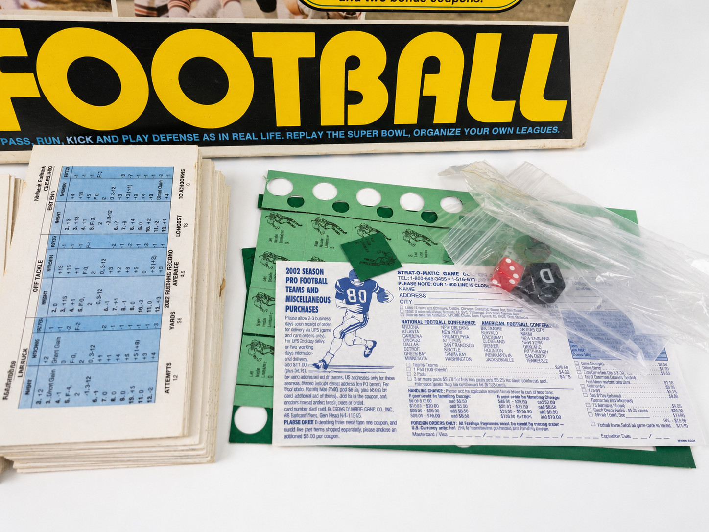 Strat-O-Matic Pro Football Super Deluxe Edition 2002 Season Vintage Game