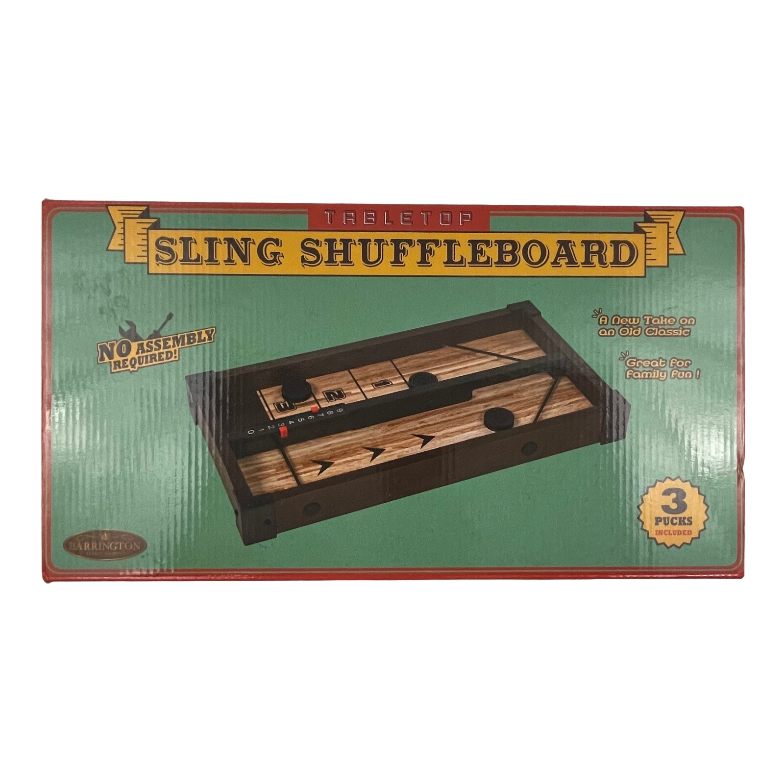 Tabletop Sling Shuffleboard Game 16″ Comes with 3 Pucks NEW in Original Box
