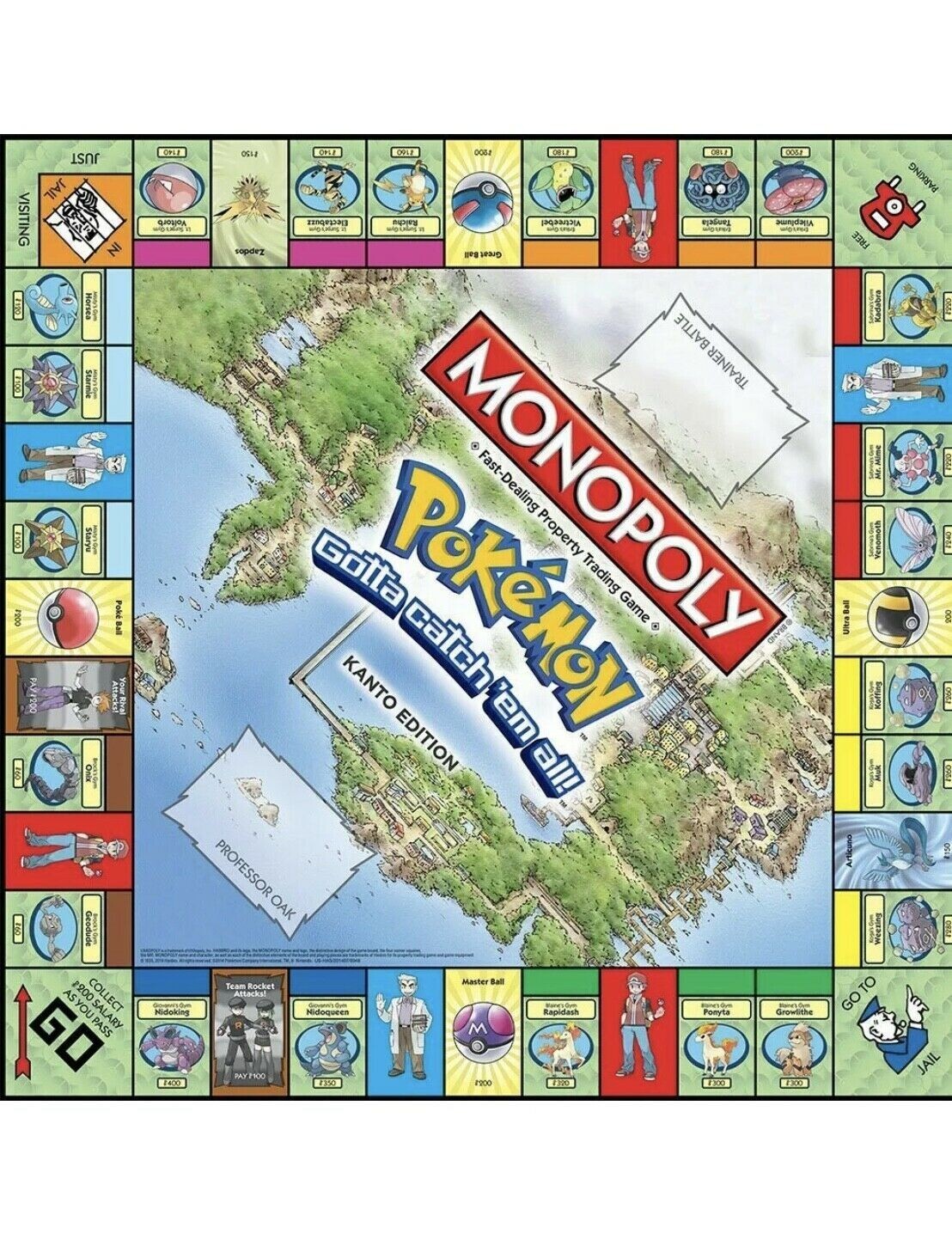Monopoly Board Game Pokemon Kanto Family Friends Holiday Fun Property Trading