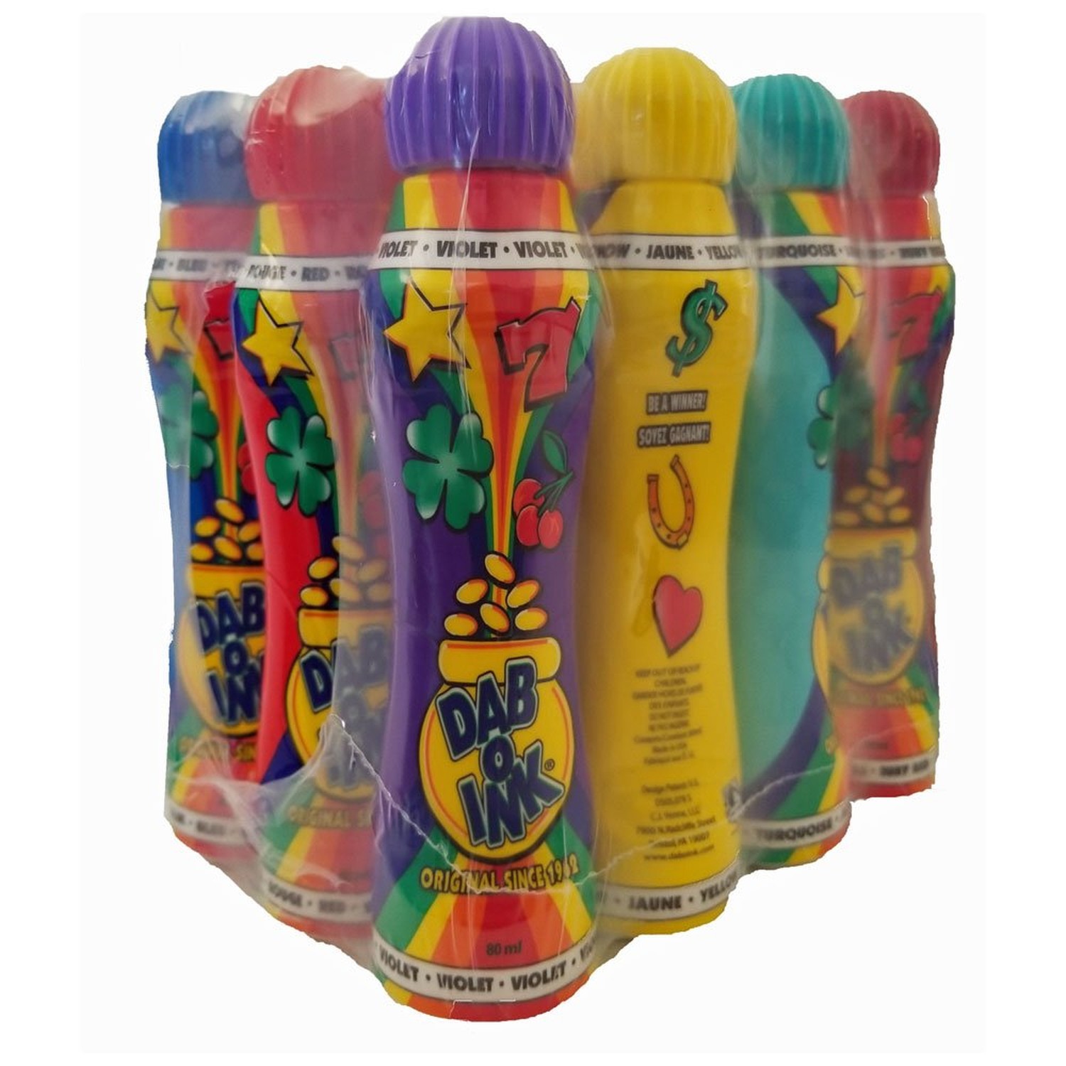 Dab-O-Ink Bingo Dauber – 3 oz – 12 Pack – Assorted Colors