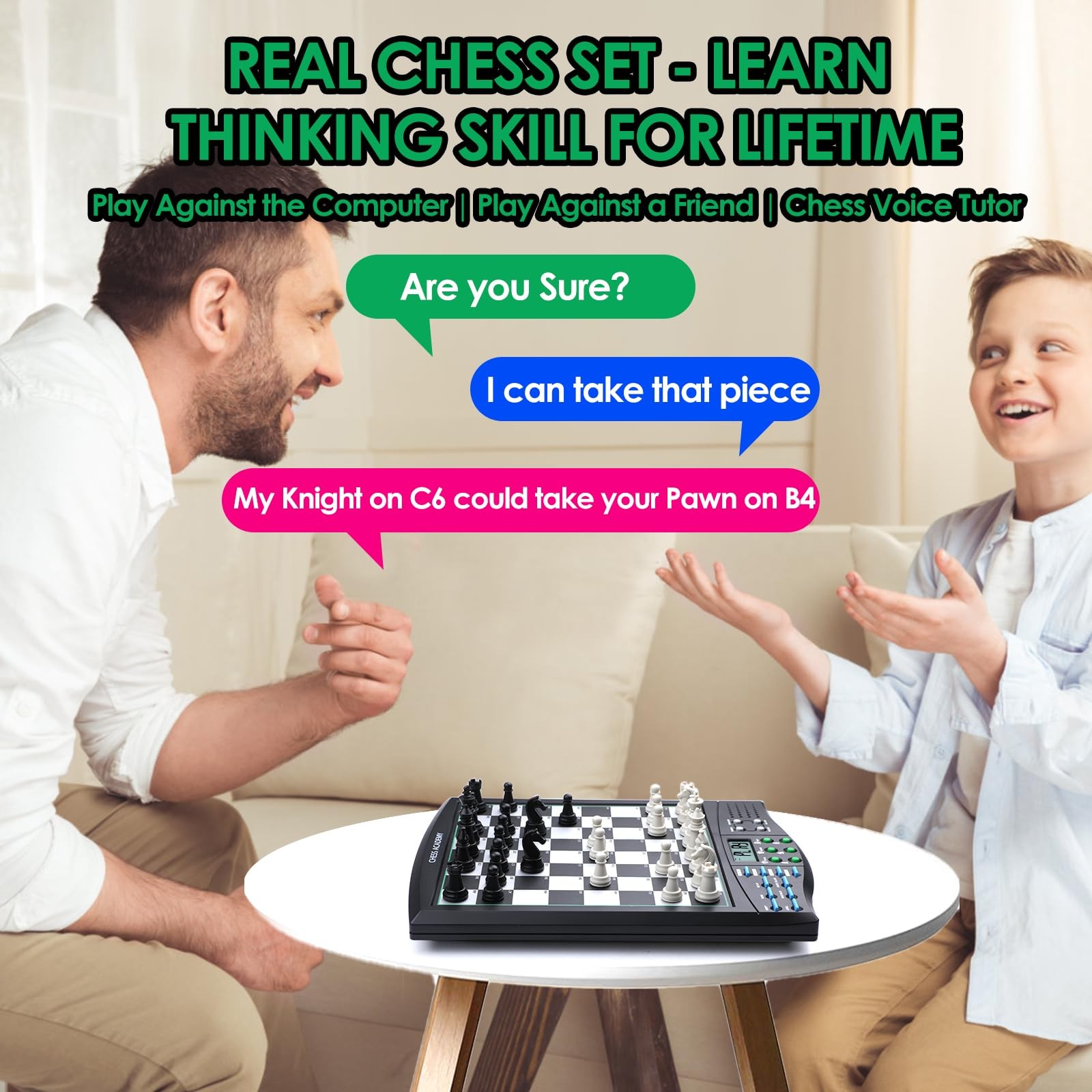 Talking Chess Academy Electronic Smart Game Board Set W/ Voice Pieces 1-2 Player