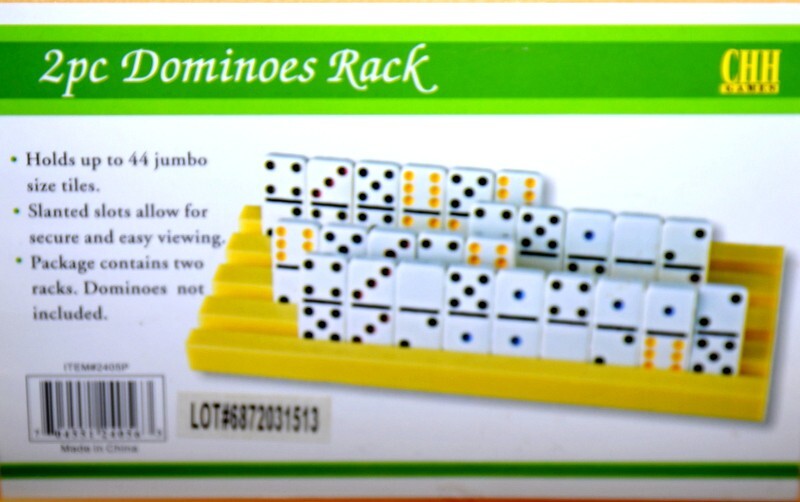 CHH Games Plastic Domino Racks Tile Holder – Set of 2 -Holds 44 Jumbo Size Tiles