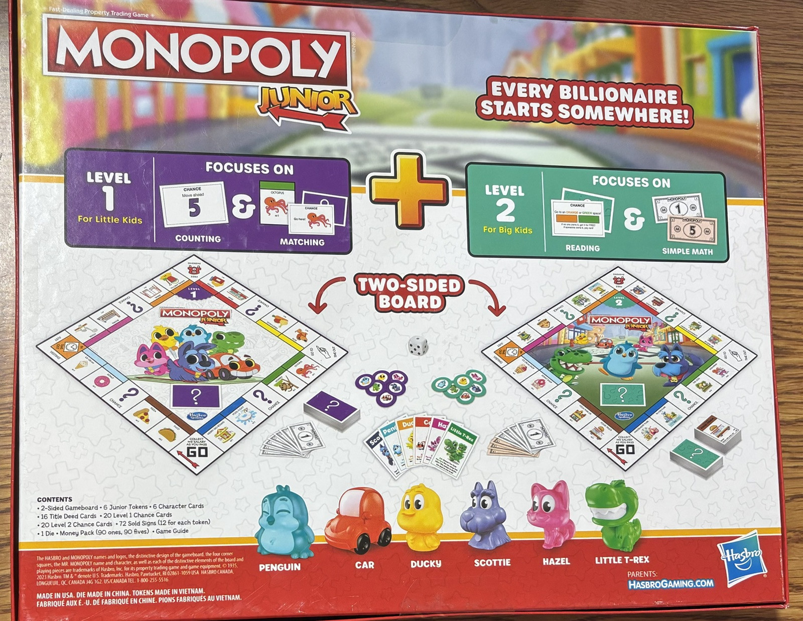 Monopoly Junior Board Game, 2-Sided Gameboard, 2 Games in 1, Monopoly By Hasbro