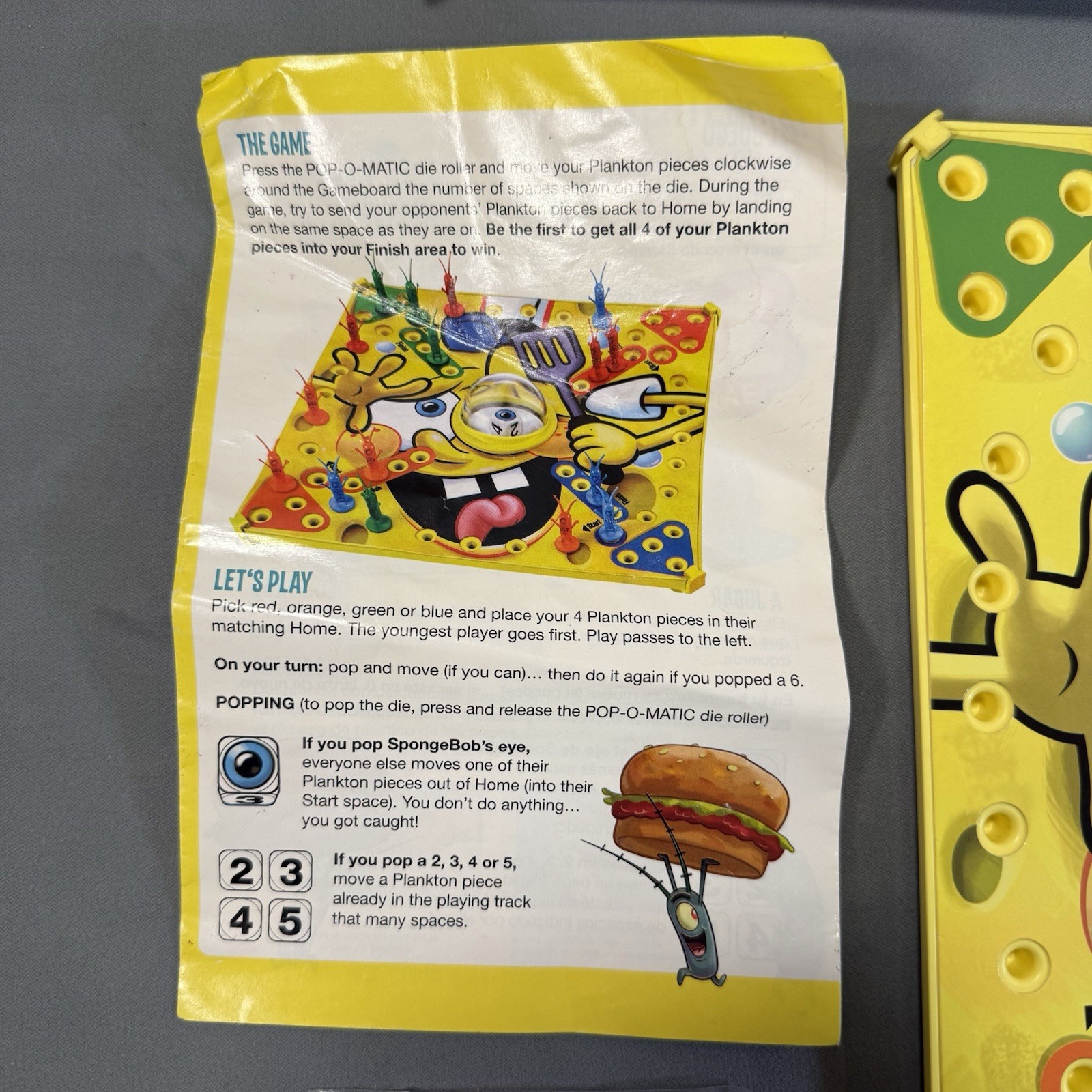 SPONGEBOB Squarepants Pop-O-Matic Trouble Game Hasbro Rare 2012 Edition INTL?