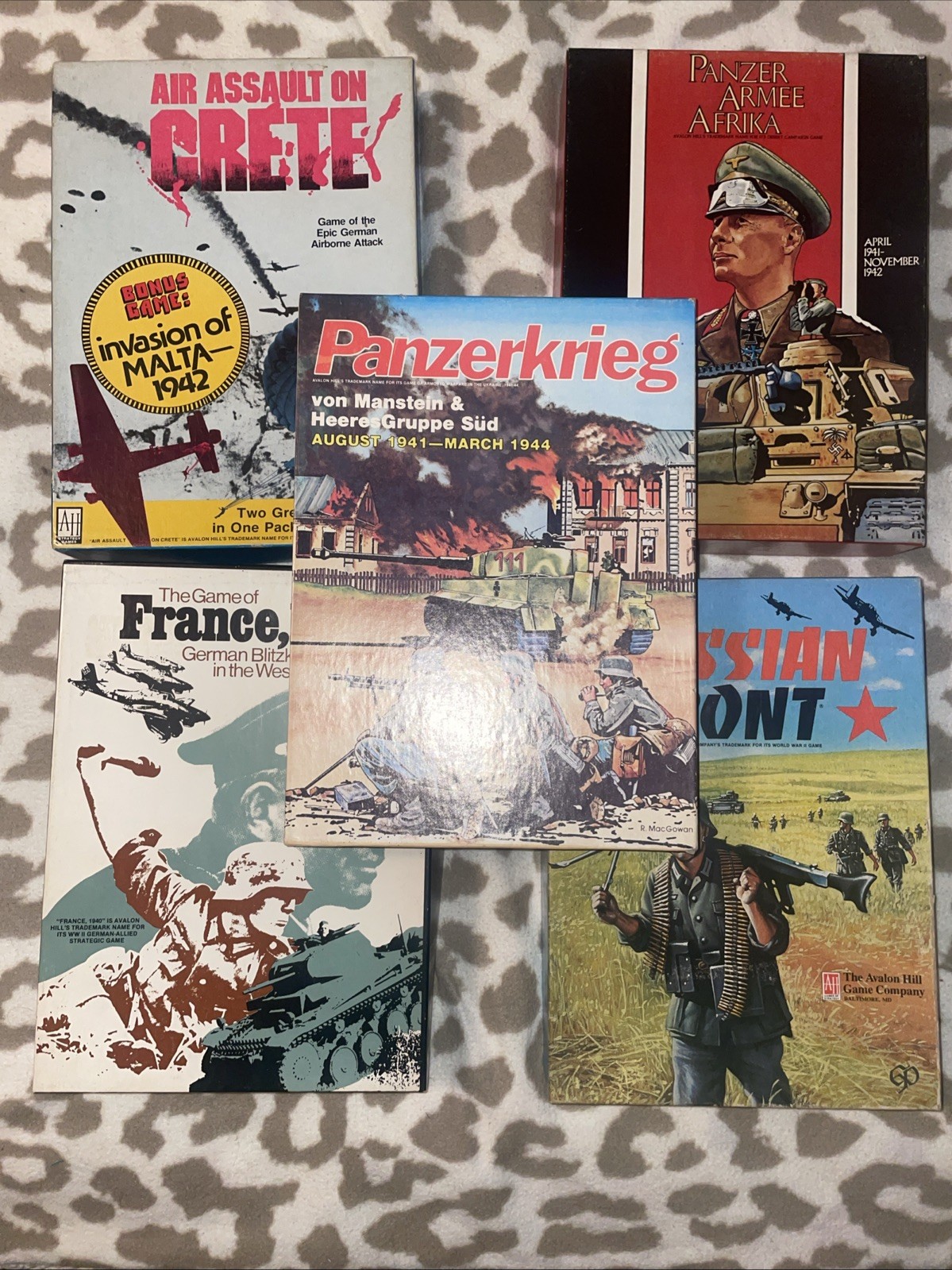 Avalon Hill Wargame Lot. Five Classic Games. Punched. Excellent Condition Rare