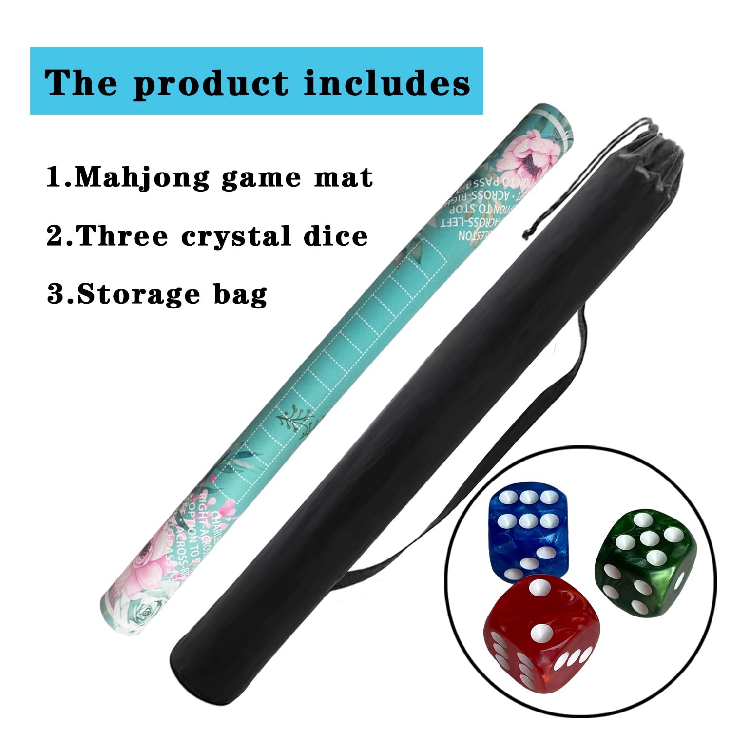 American Mahjong Table Cloth Drawstring Bag 31.5 Inch Mat Cover Protection