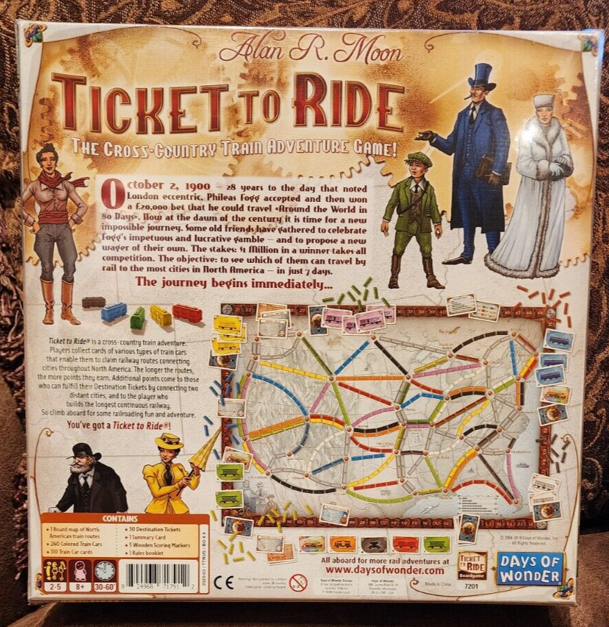 Ticket to Ride – Days of Wonder Board Game – Brand New – Factory Sealed