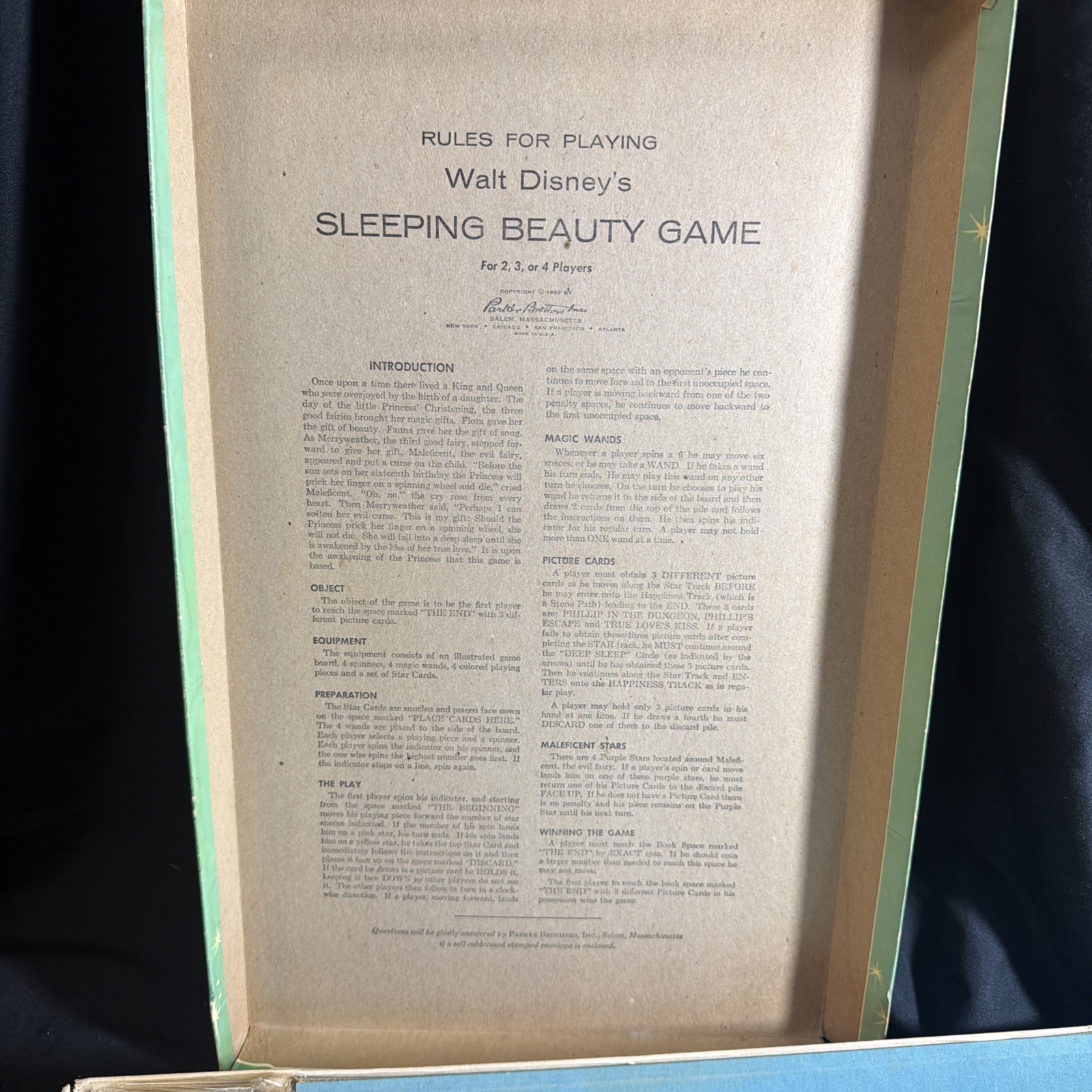 Walt Disney Sleeping Beauty Game 1958 Parker Brothers Almost Complete