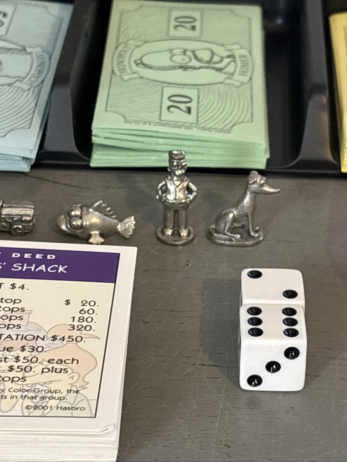 Hasbro Monopoly The Simpsons Edition Board Game Near Complete 2001 Pewter Bart
