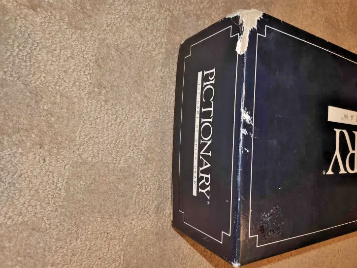 Pictionary 1985 First Edition Board Game Original Box Missing Pieces