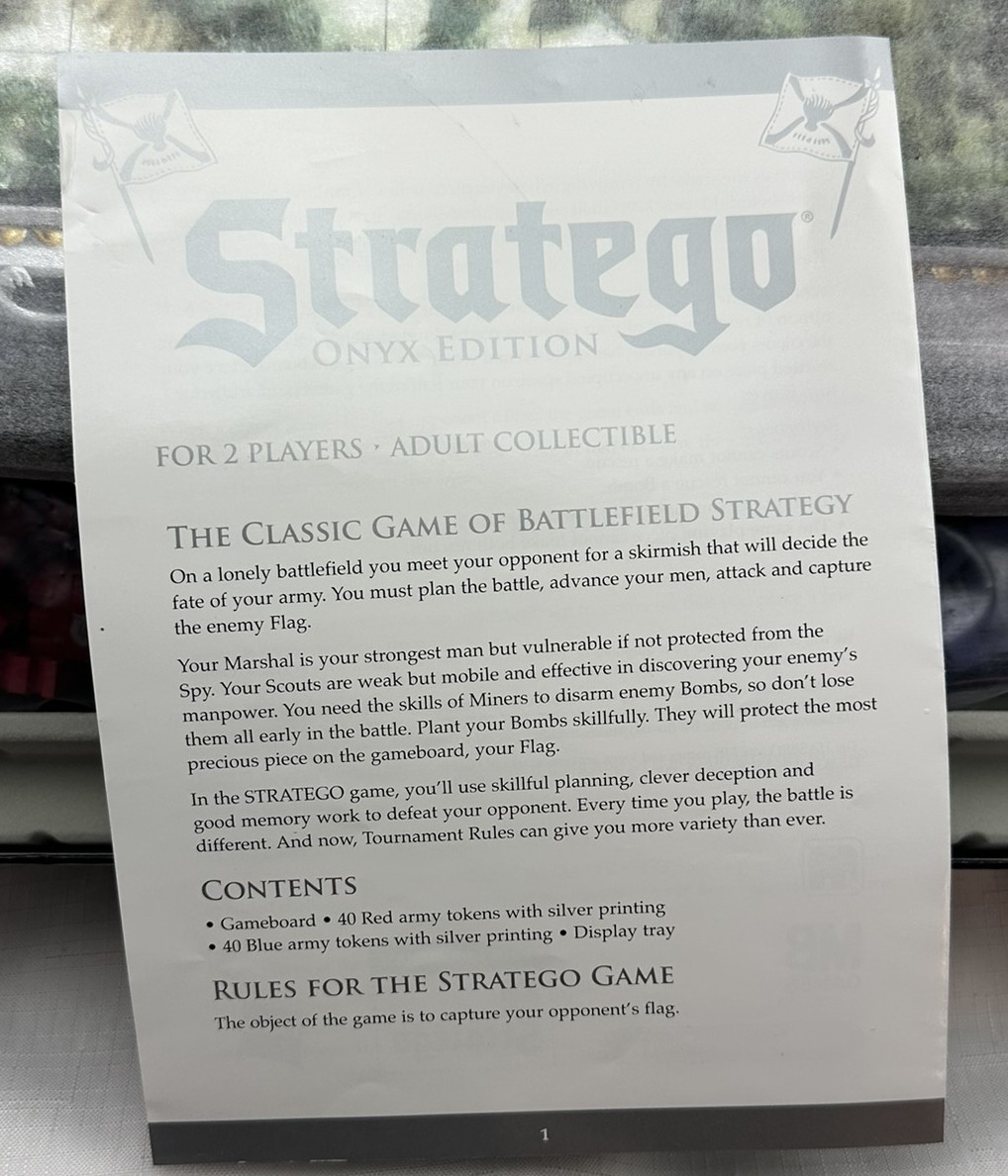2009 Stratego Onyx Edition By Hasbro New Old Stock Pieces Sealed FREE SHIPPING
