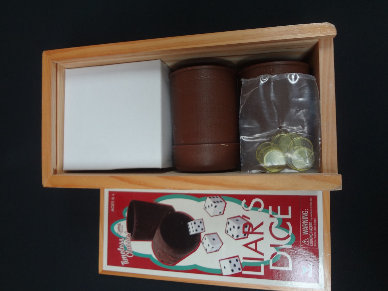 Cardinal Games Liars Dice In Wood Box Retro Game collectable – new open box