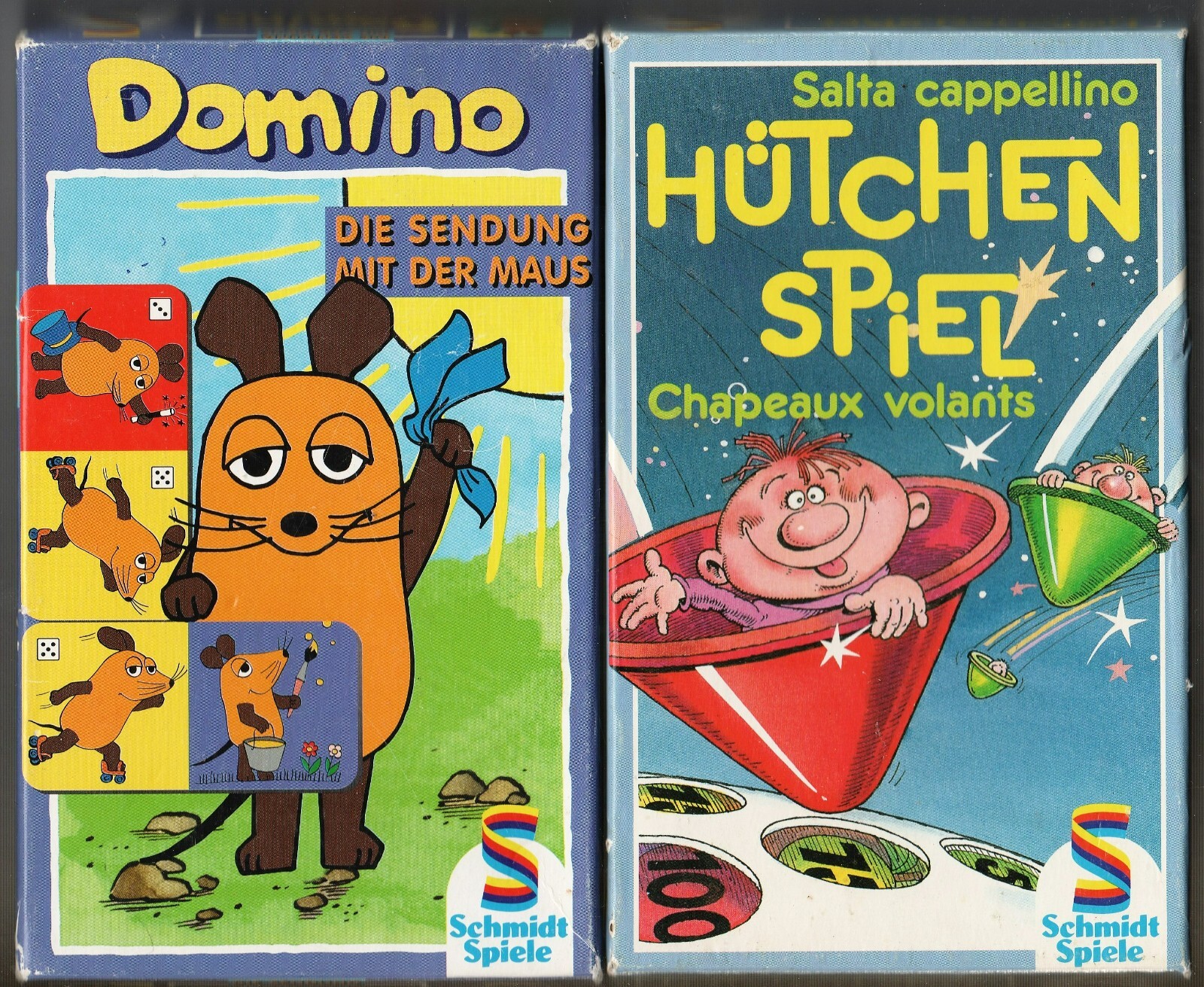 Vintage GERMAN Small Schmidt Games 03036 Domino & Hutchen Spiel 03019