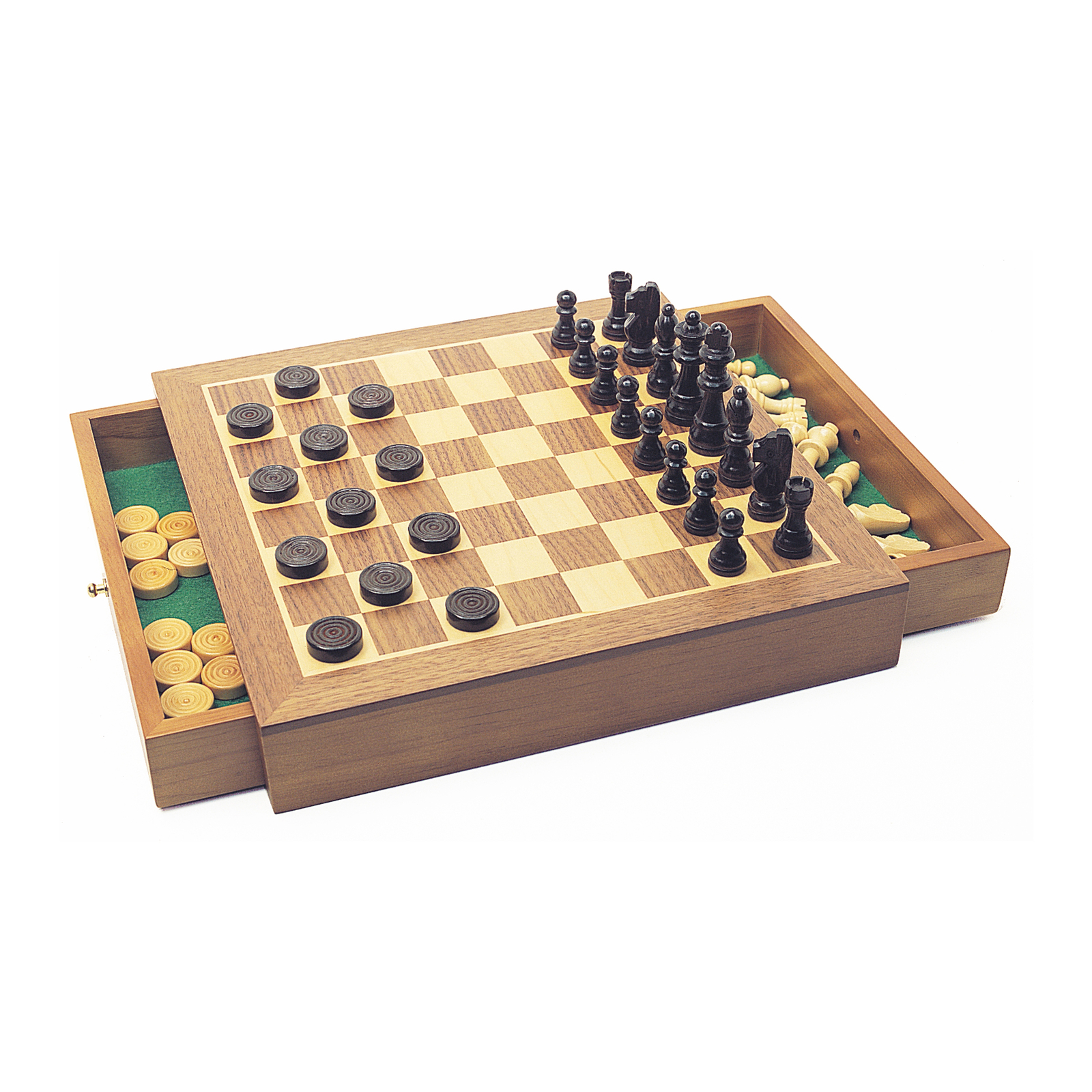 New – House of Marbles Deluxe Wooden Chess/Checkers/Draughts – Ages 7+