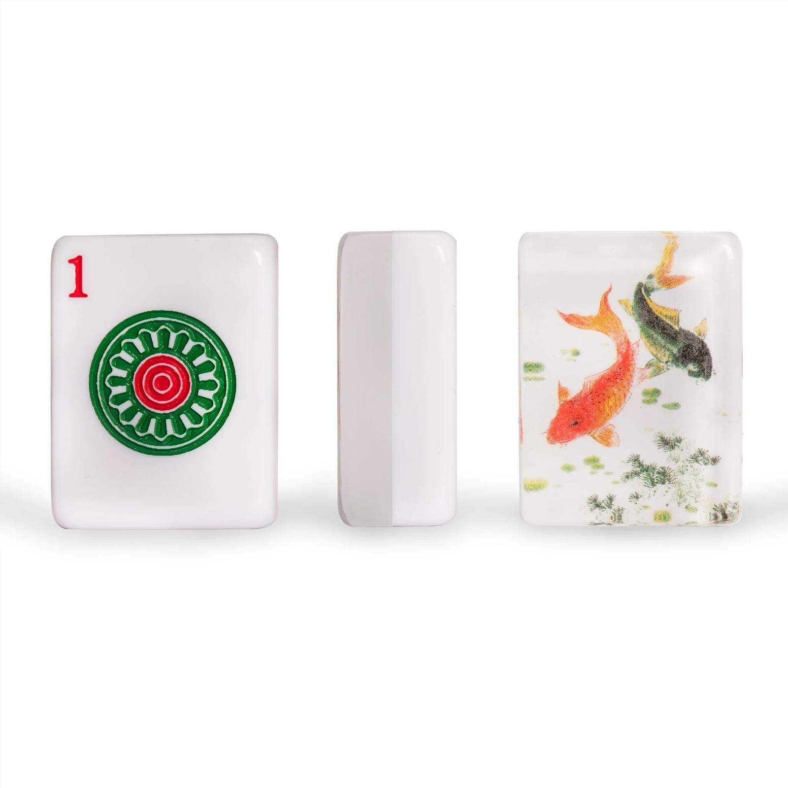American Mahjong Mah-Jong “KOI Fish” 166-Tile Rack Wooden Case US-AF021-B New