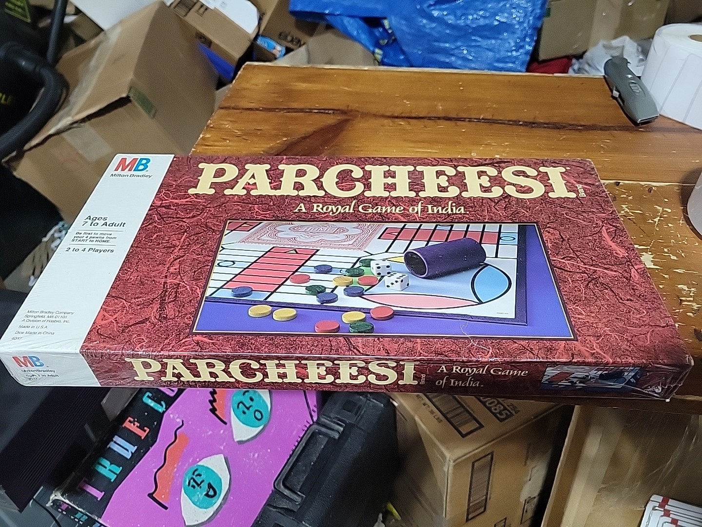 NEW Factory Sealed 1989 Vintage Parcheesi Game 4037 Wooden Pawns Milton Bradley