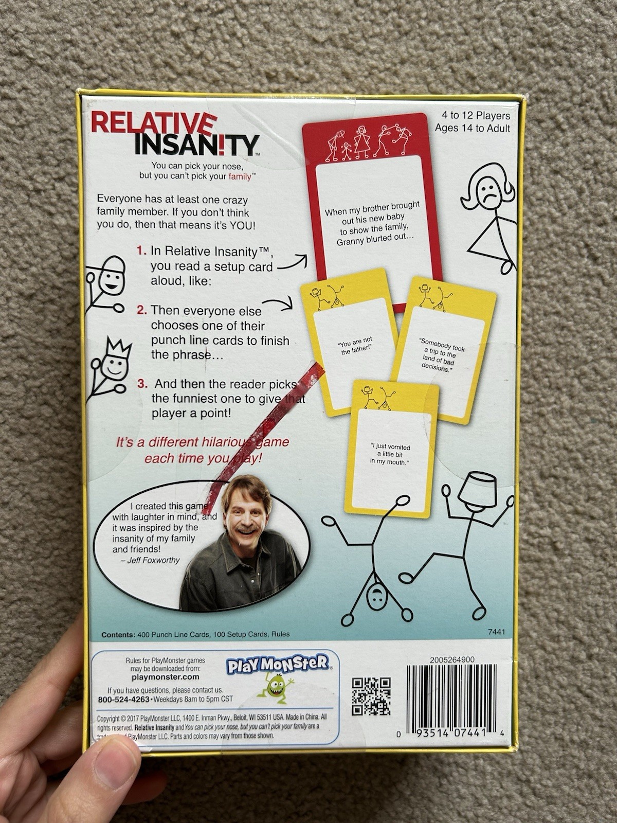 Relative Insanity Party Card Game Funny Family Adult Teen 4-12 Player board Game