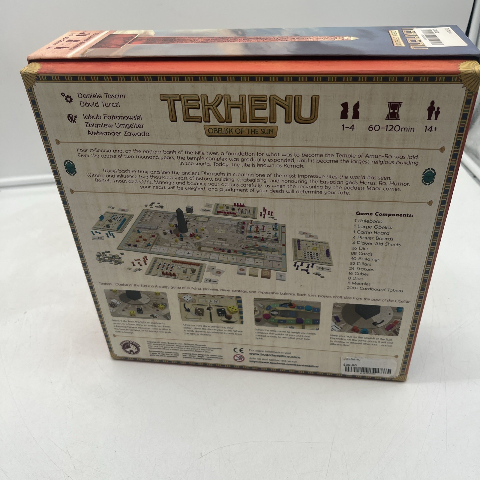 Tekhenu Obelisk of the Sun Board Game 1-4 Players Solo Play Complete