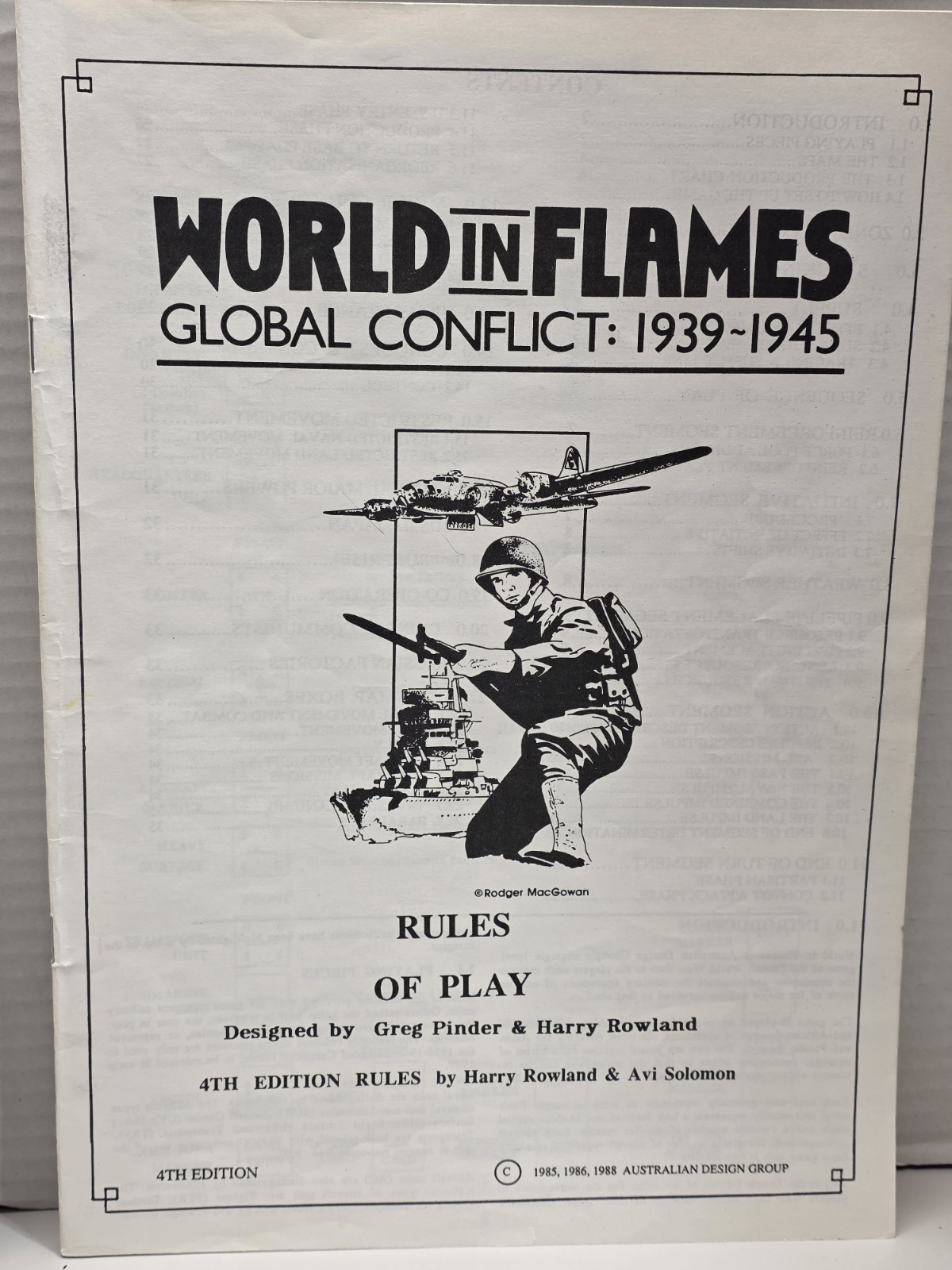 ADG – WORLD IN FLAMES Box Game – WW2 Global Conflict 1939-45 (4th Edition)