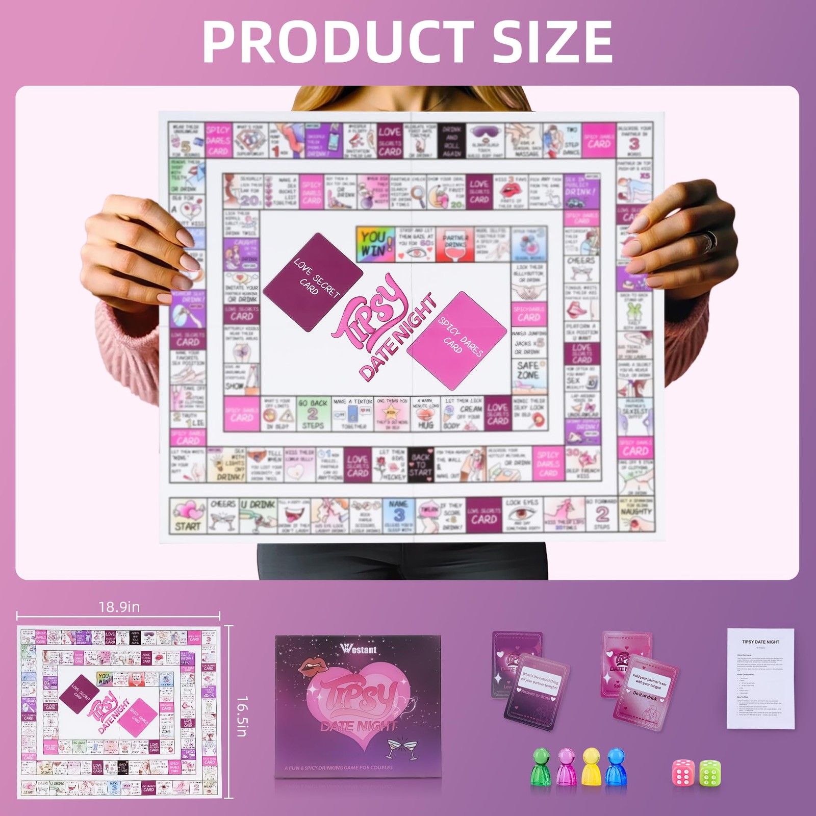 Tipsy Date Night Couples Drinking Game – A Flirty Adult Board Game for Couple…