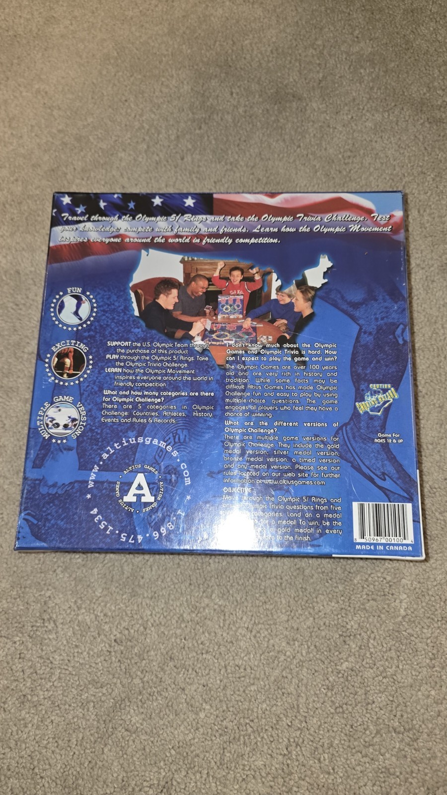 Factory-sealed copy of the USA Olympic Challenge trivia board game.