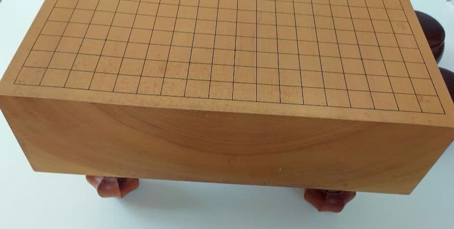 Japanese Go Board Set w Legs Goban Stones Bowls 19×19 Natural Wood Vintage Rare