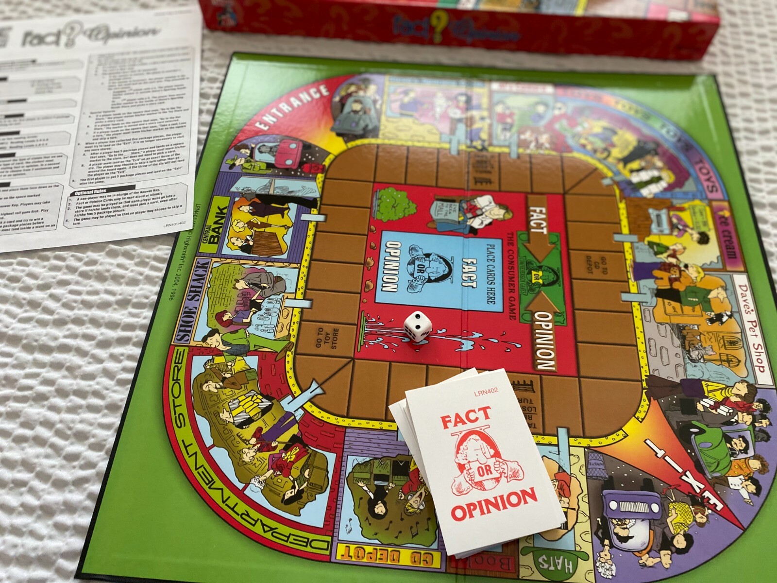 Fact Or Opinion Comprehension Board Game Kit Red Level Edition CGC Learning Well