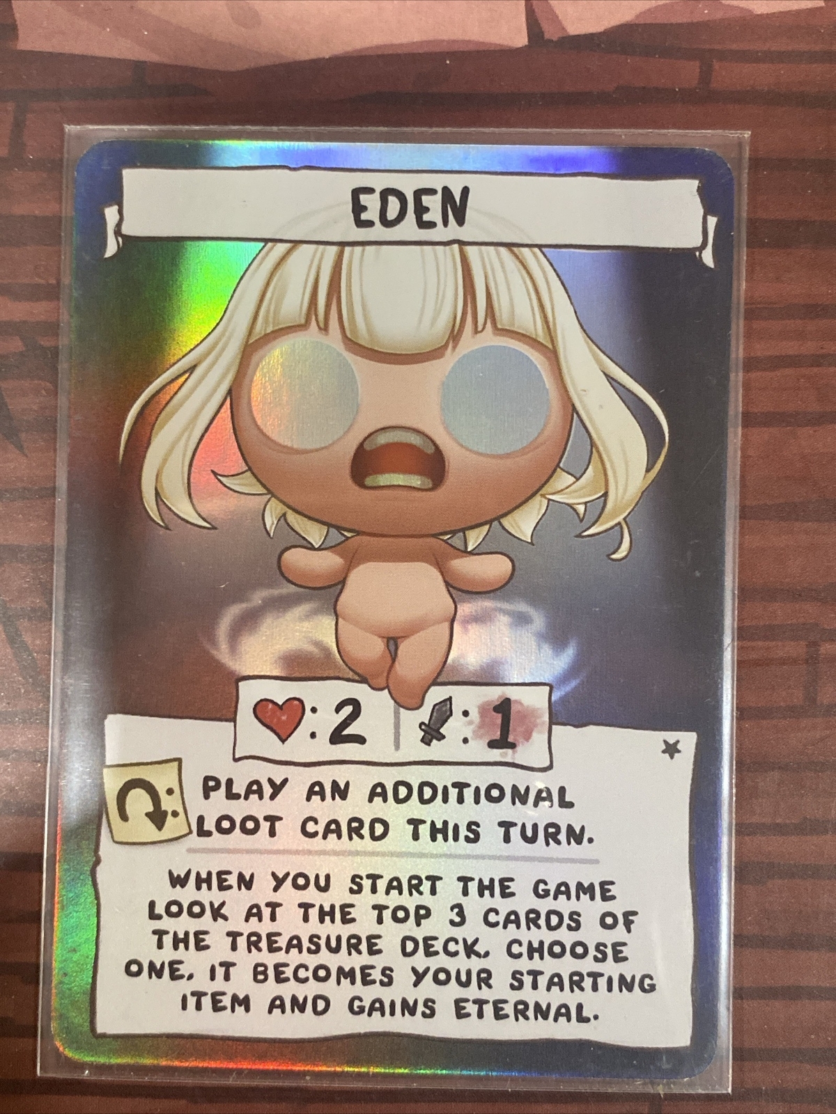 Binding of Isaac Four Souls Promo Cards Holo Foil GREEN The Bloat LONG HAIR Eden