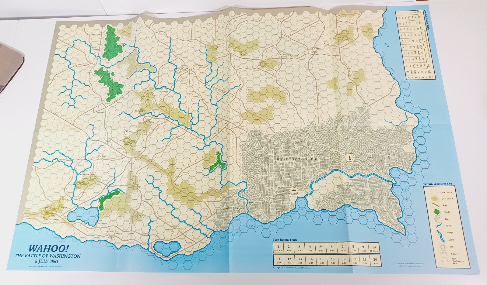 Vintage 1991 XTR Corp. Wahoo! The Battle Of Washington July 8, 1863 Board Game