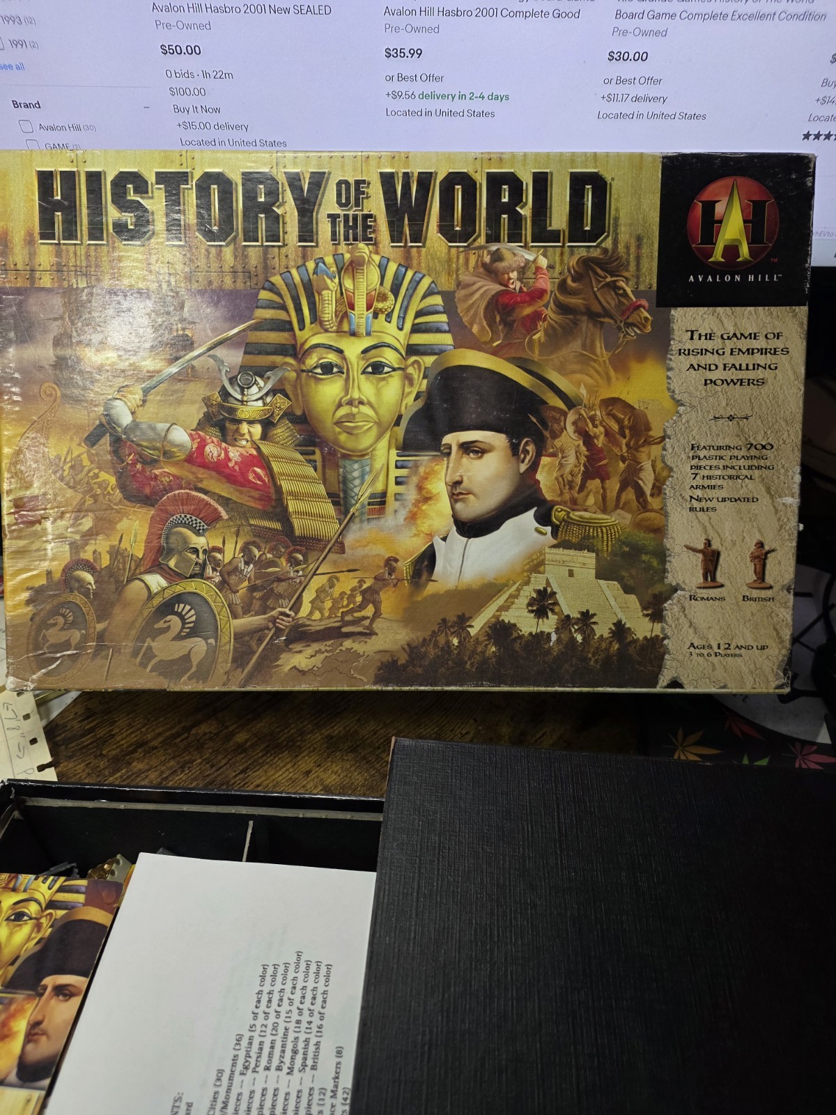 History Of The World Board Game Avalon Hill 2001 Complete Reprinted Rules