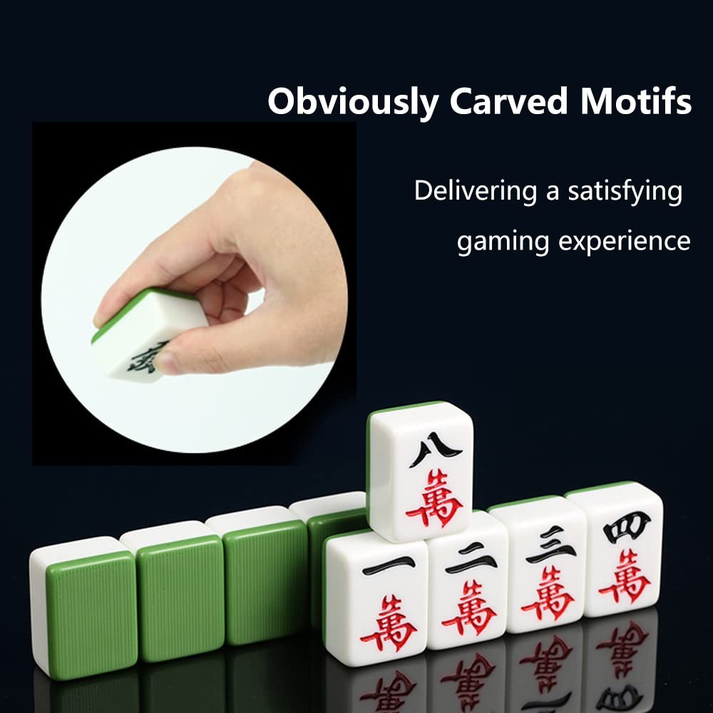 Chinese Mahjong Game Set – 146 Medium Size Tiles 1.3inch with Instructions – Pro