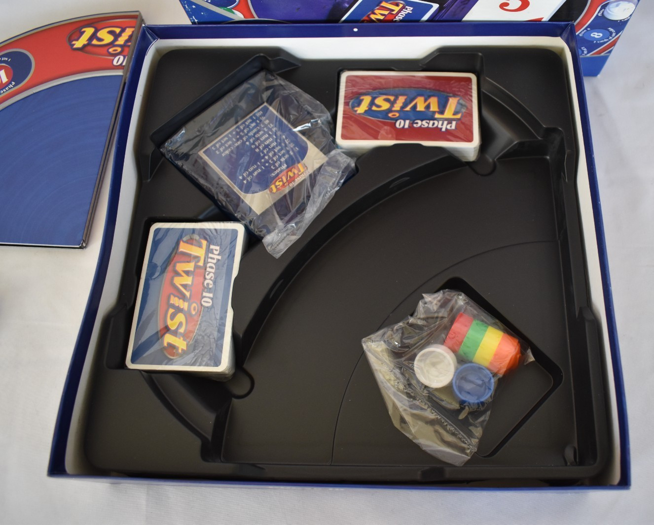 Phase 10 Twist Board Game Open Box SEALED PARTS Fundex 2008 Wickedly Wild Rummy