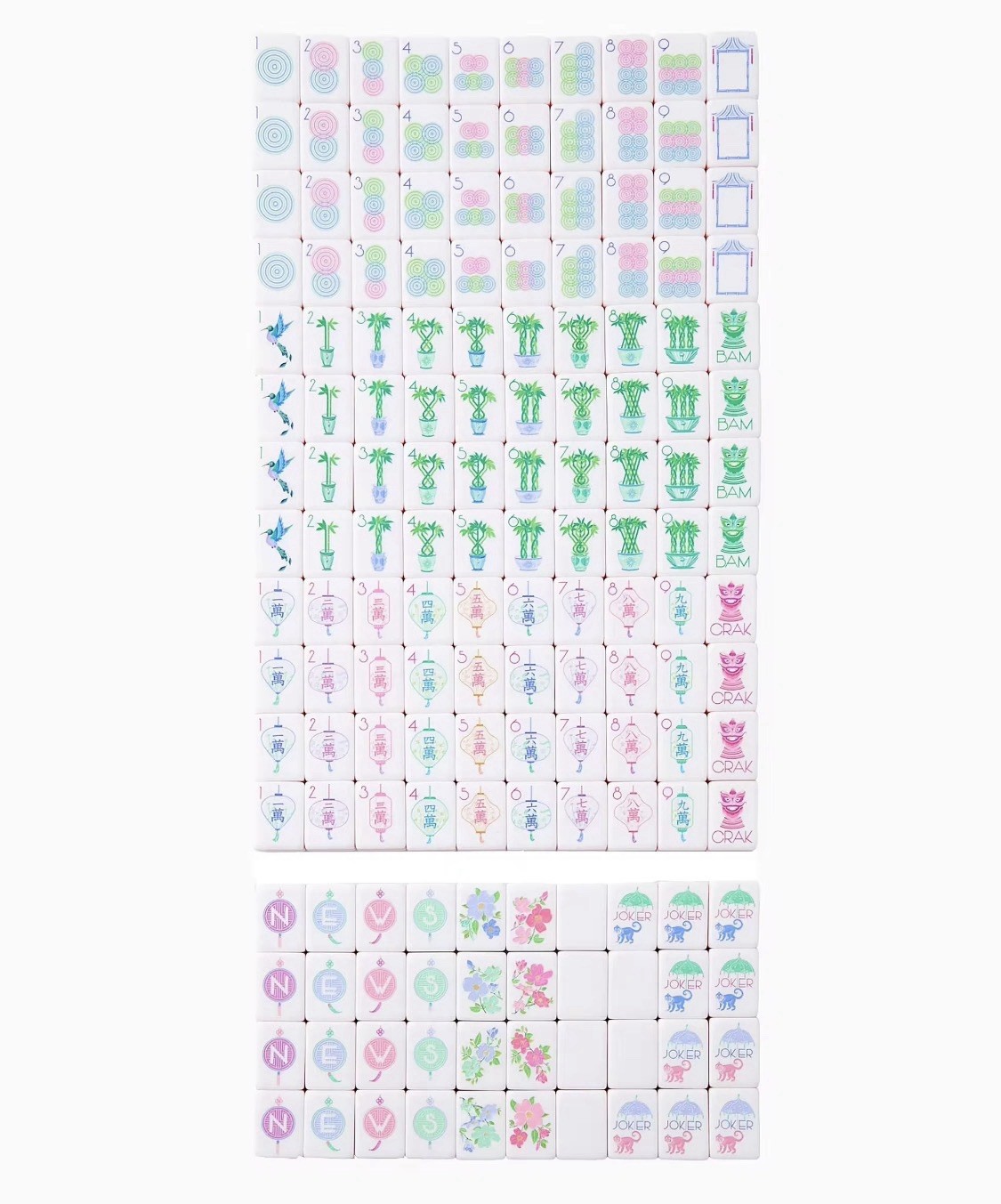 American Mahjong Game Set, 160 LIght Purple Layered Mah Jong Tiles