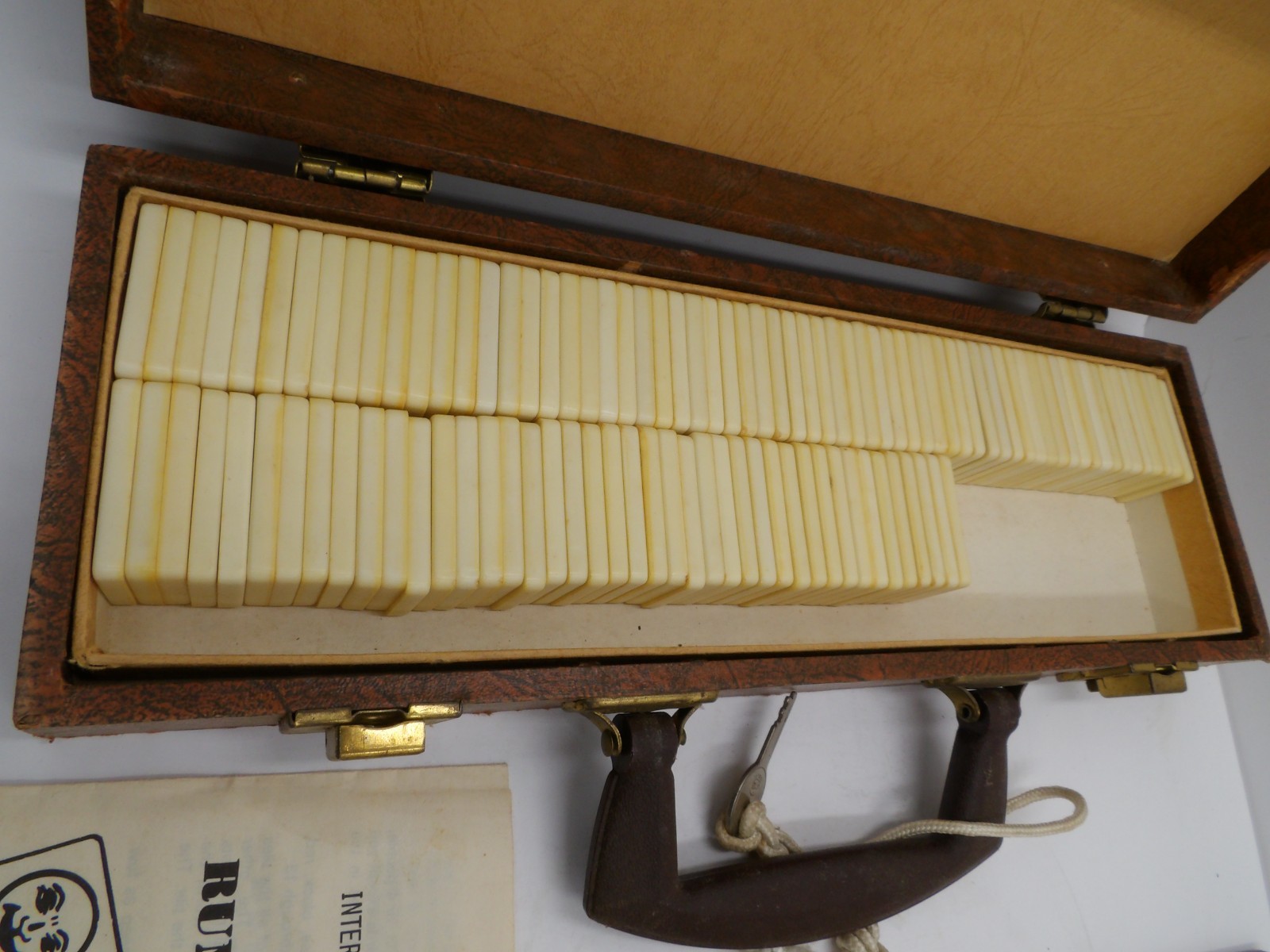 Vintage 1976 Rummway Tile Game By Matatof Complete W/106 Tiles Wood Carry Case