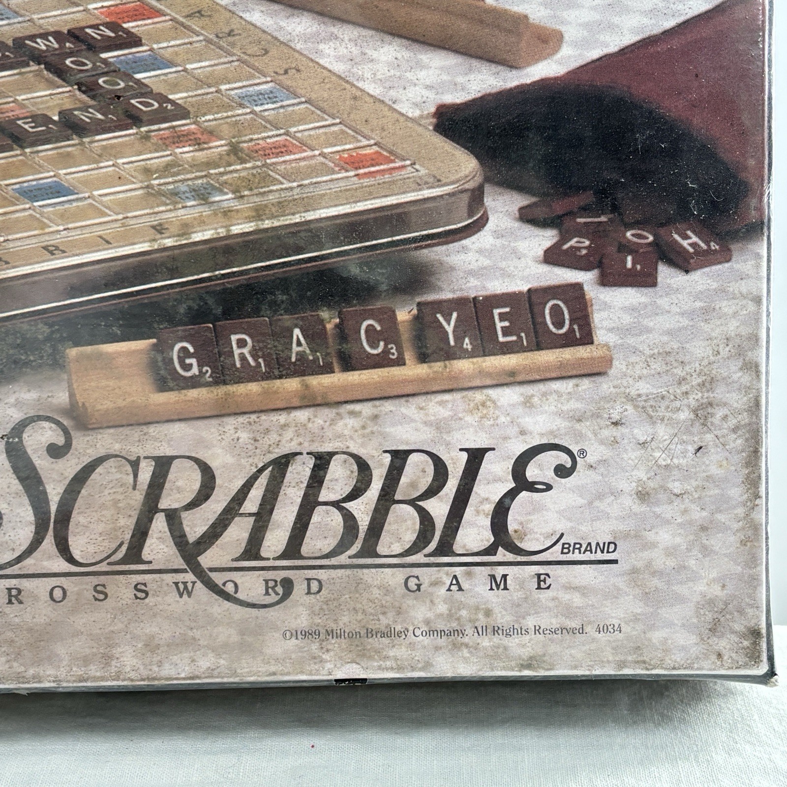 1989 Scrabble Deluxe Edition Rotating Board Milton Bradley 4034 VTG New READ