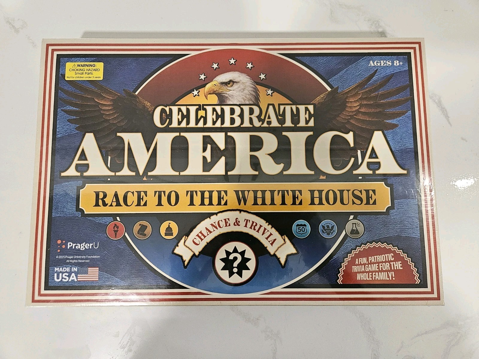 PragerU Celebrate America Race to the White House Board Game USA Trivia New