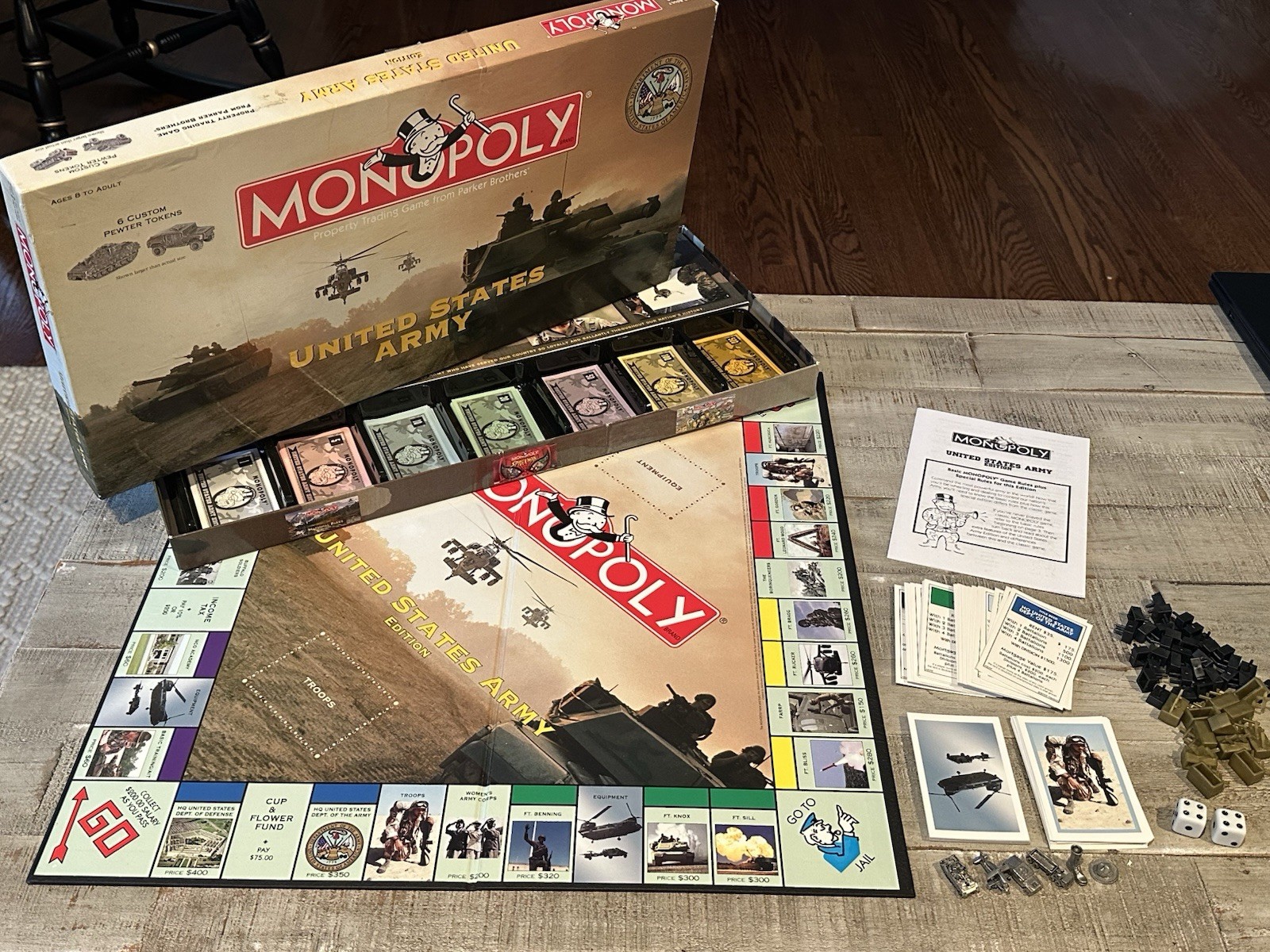 2002 United States Army Edition Monopoly Board Game – Complete – Pre-owned