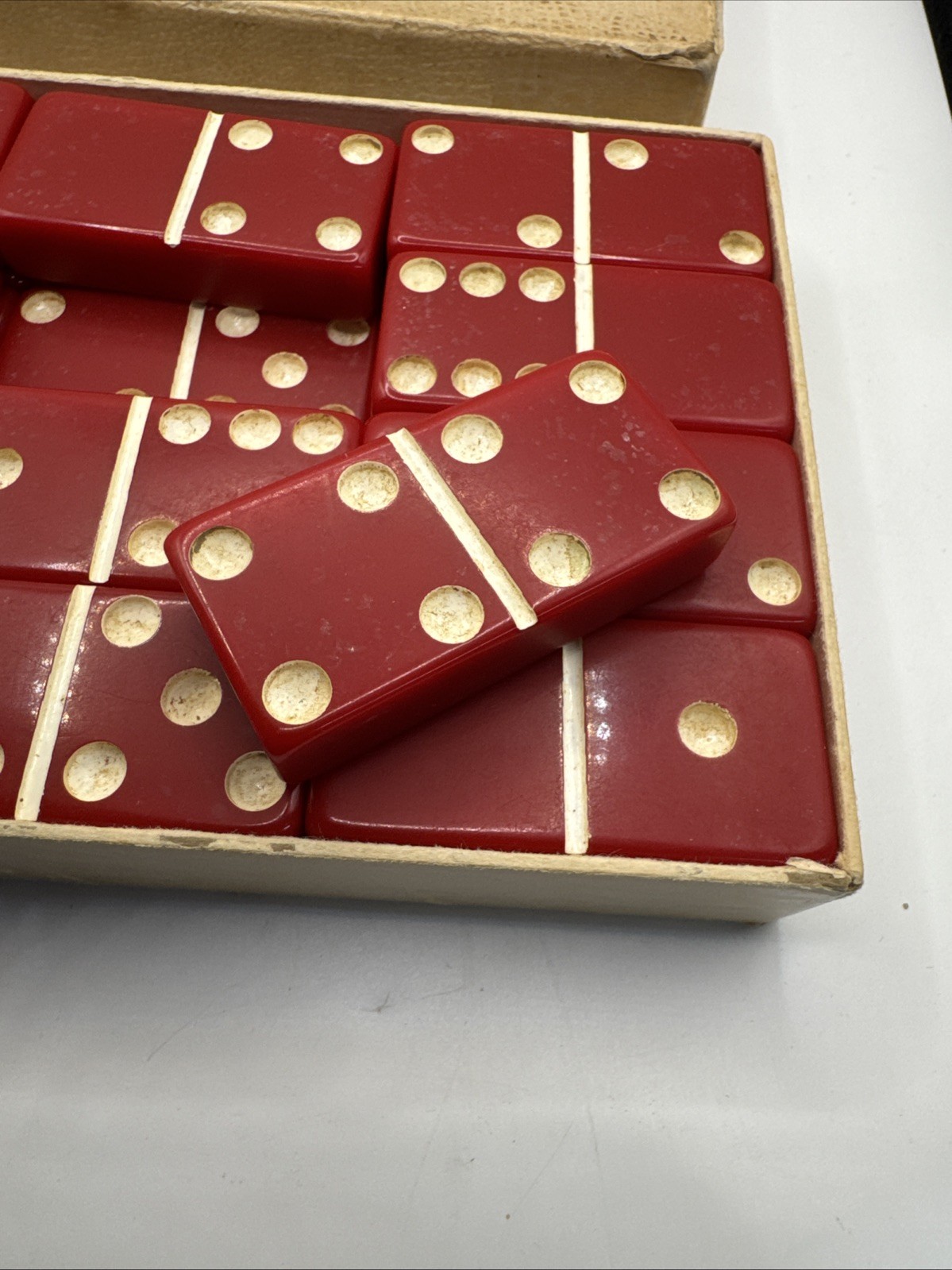 Super Thick Jumbo Size Giant Face Marblelike Dominoes (Red) By Puremco No.1632