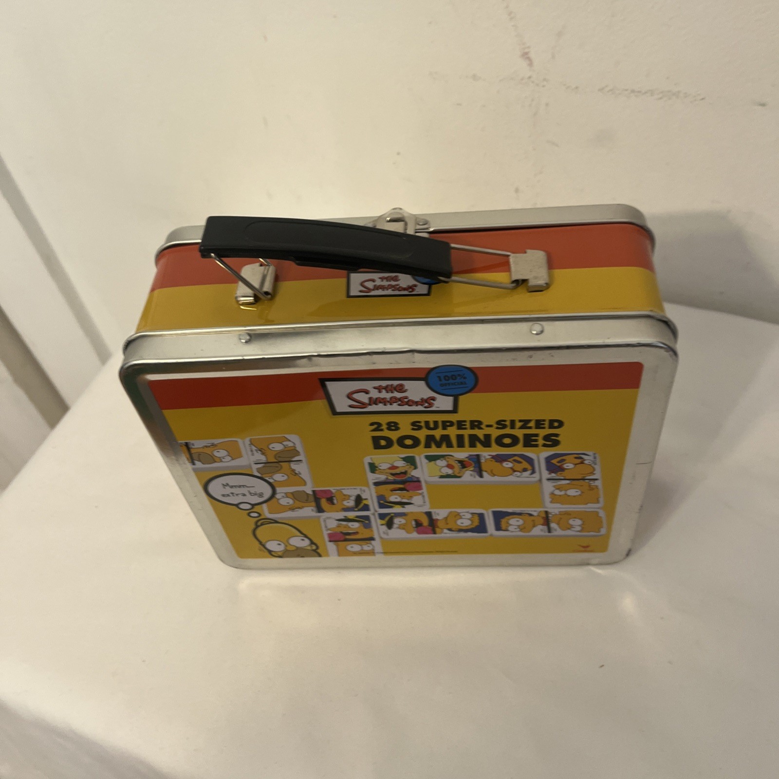 The Simpsons 28 Super-Sized Dominoes Game Lunchbox Style Tin New 2002