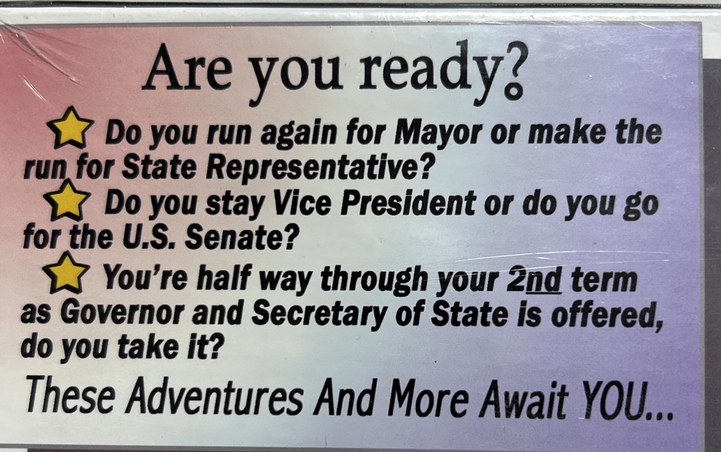 POLITICS – The American Government In Action game 2004 Charles Smaltz SEALED!
